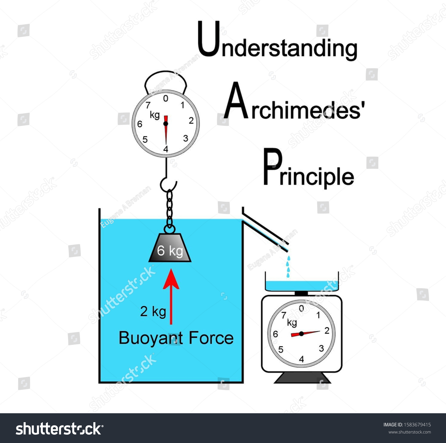 Graphic Which Explains Archimedes Principle Stock Illustration ...