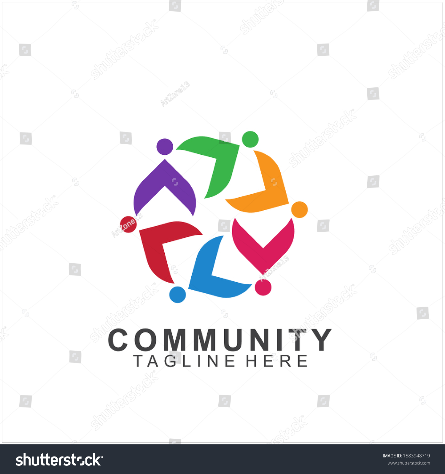 Teamwork Logo Design Vector Social Network Stock Vector (Royalty Free ...