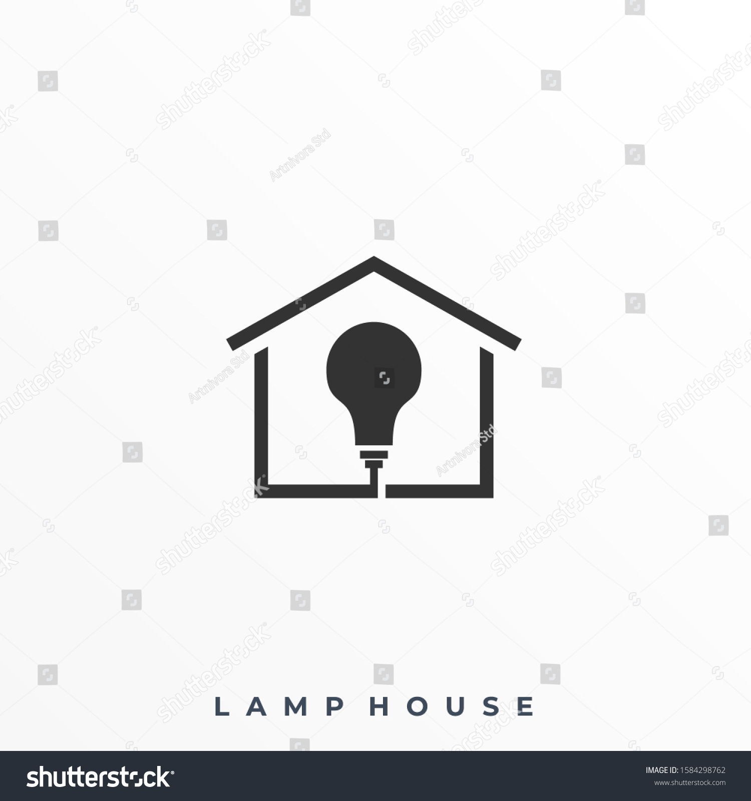 Lamp House Illustration Vector Template Suitable Stock Vector (royalty 