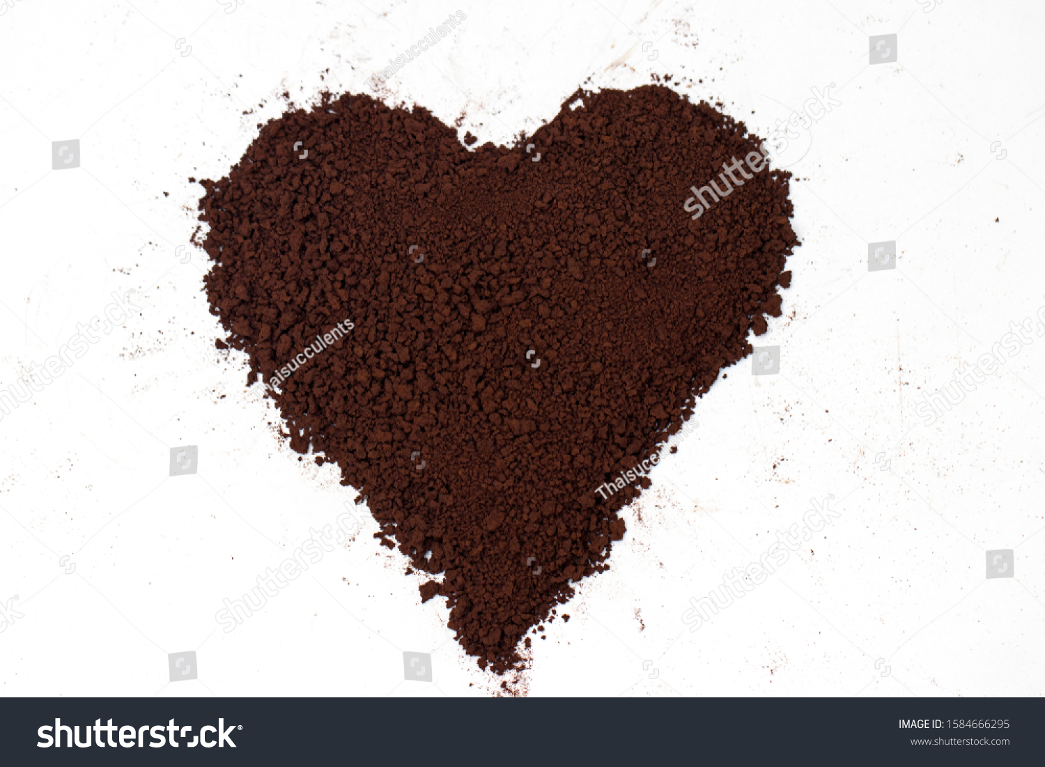 Close Heart Shape Instant Coffee Stock Photo 1584666295 