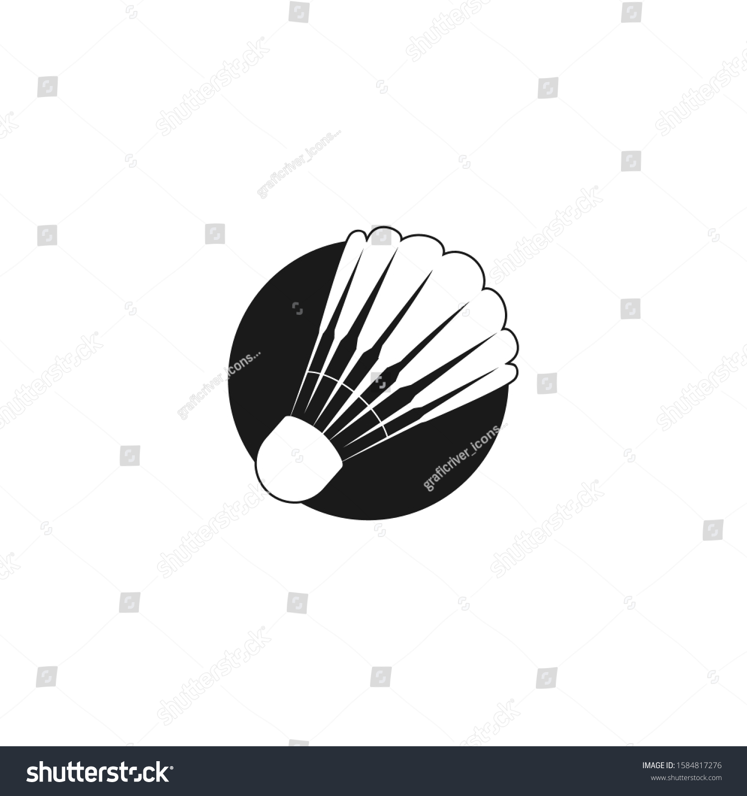 Badminton Shuttlecock Icon Vector Illustration Vector De Stock Libre De Regalías 1584817276 7628