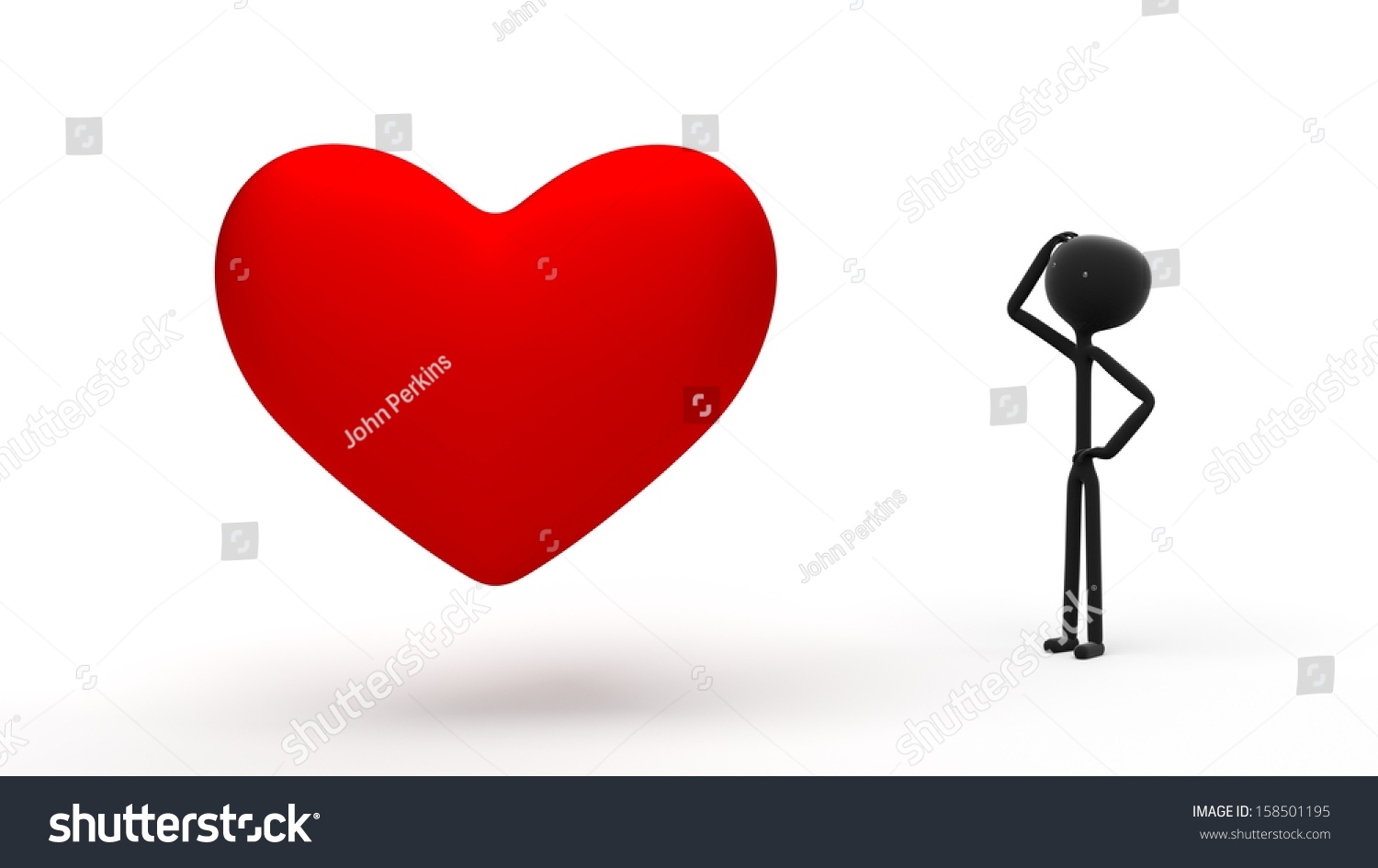 Confused Stick Figure Looking One Large Stock Illustration 158501195 ...