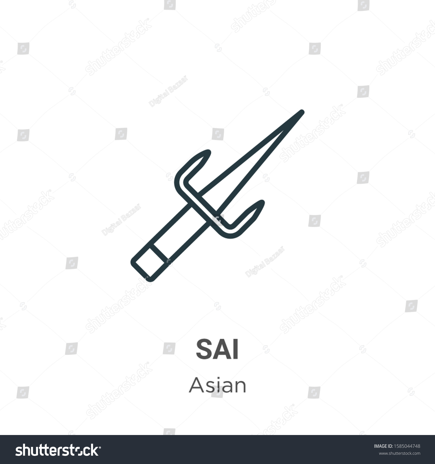 Sai Outline Vector Icon Thin Line Stock Vector (royalty Free 