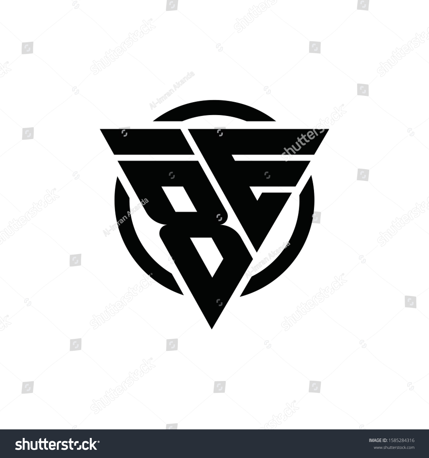 8e E8 Triangle Logo Circle Monogram Stock Vector Royalty Free