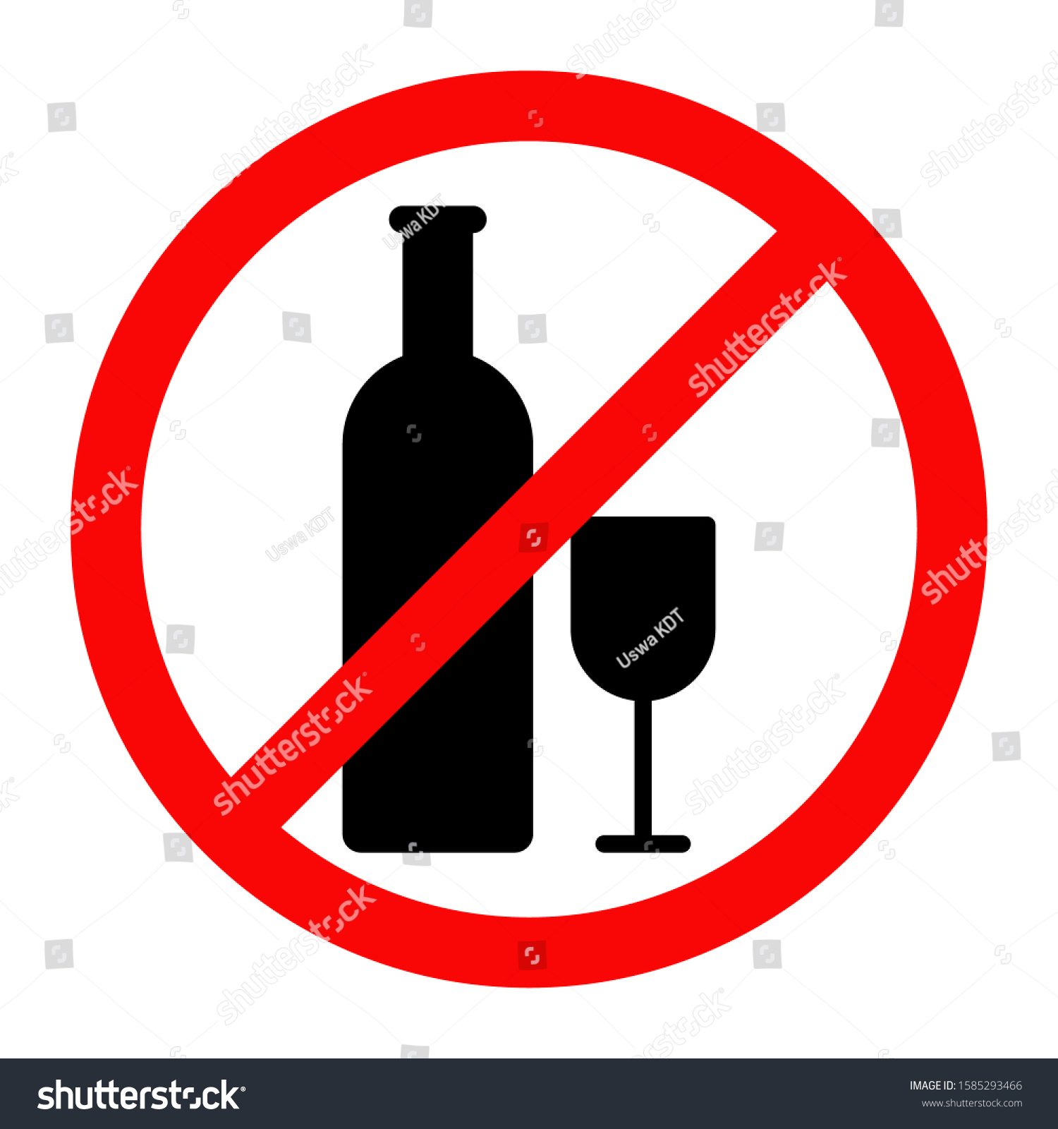 No Alcohol Sign No Drinking Sign Stock Vector (Royalty Free) 1585293466 ...