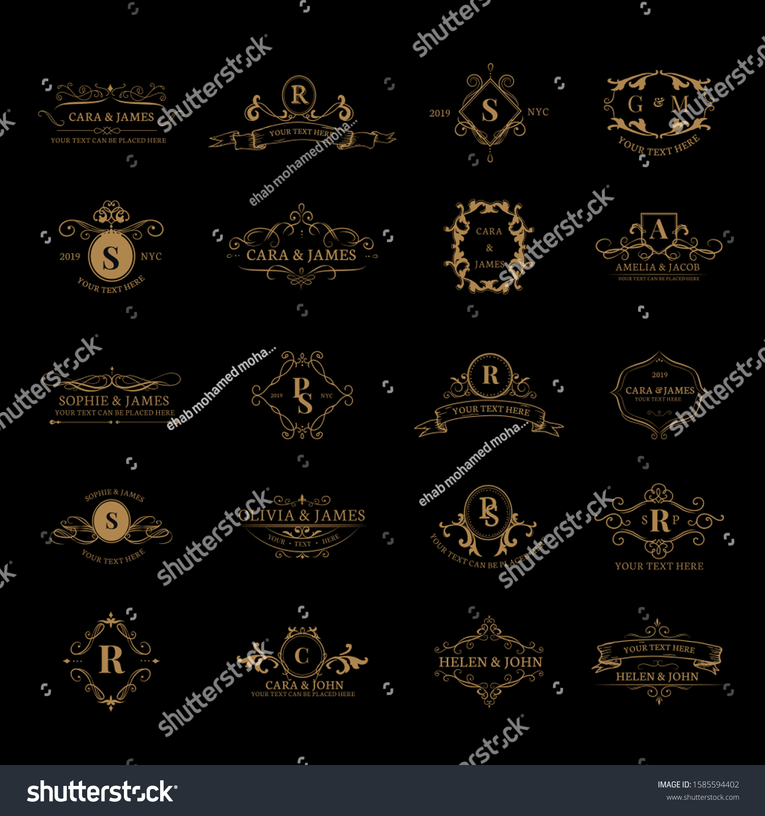 Luxury Ornate Logo Symbols Company Stock Vector (Royalty Free ...