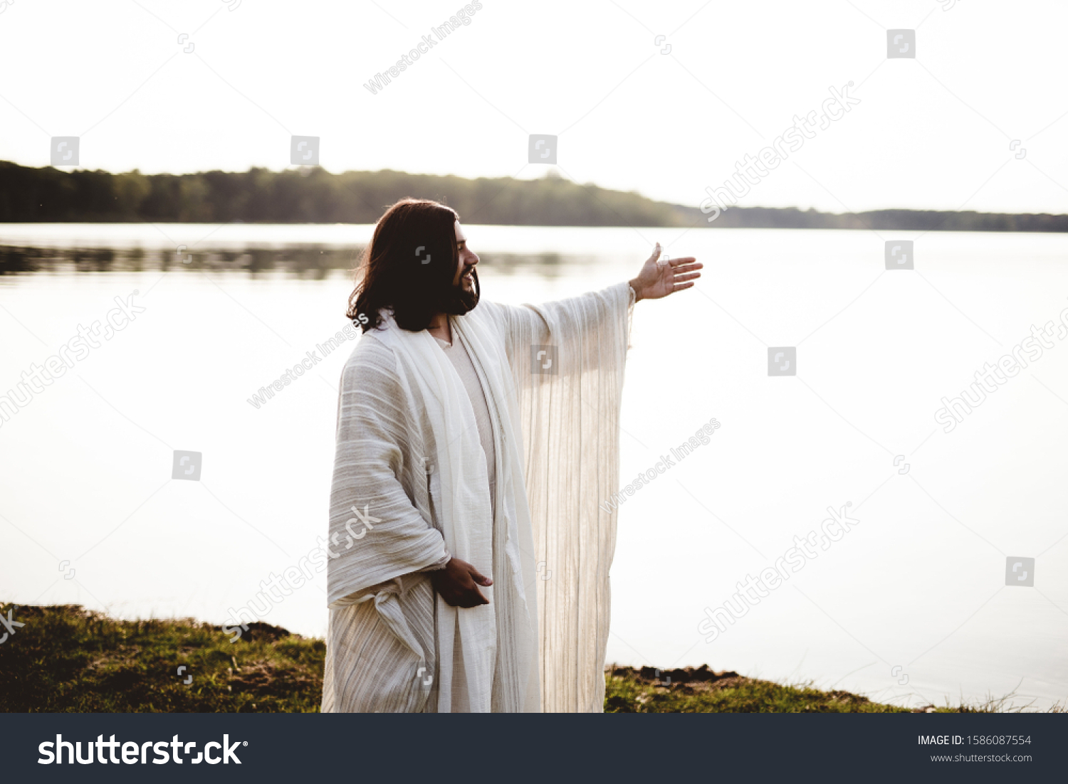 Shallow Focus Shot Jesus Christ His Stock Photo 1586087554 | Shutterstock