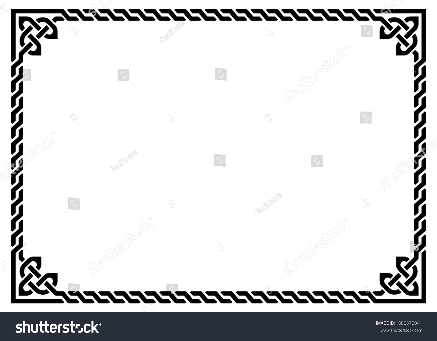 Celtic Vector Frame Border Pattern Rectangle Stock Vector (Royalty Free ...