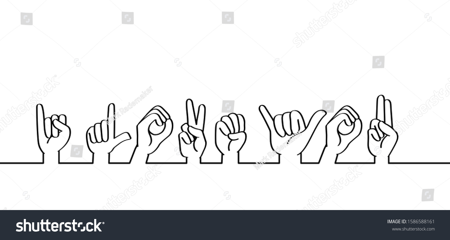 Sign Deaf Language Love You Deafness Stock Vector (Royalty Free ...