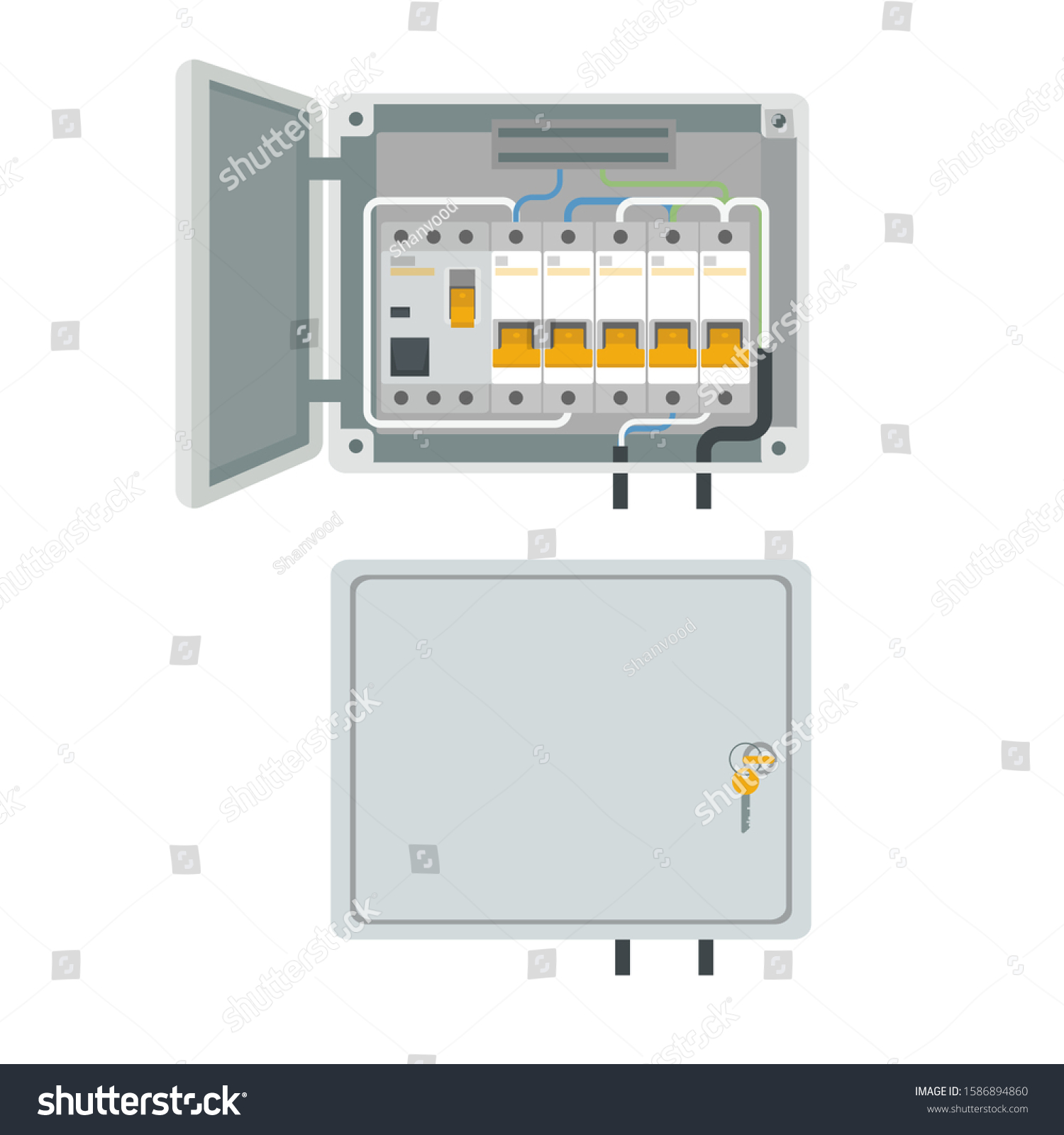 Fuse Box Electrical Power Switch Panel Stock Vector (Royalty Free ...