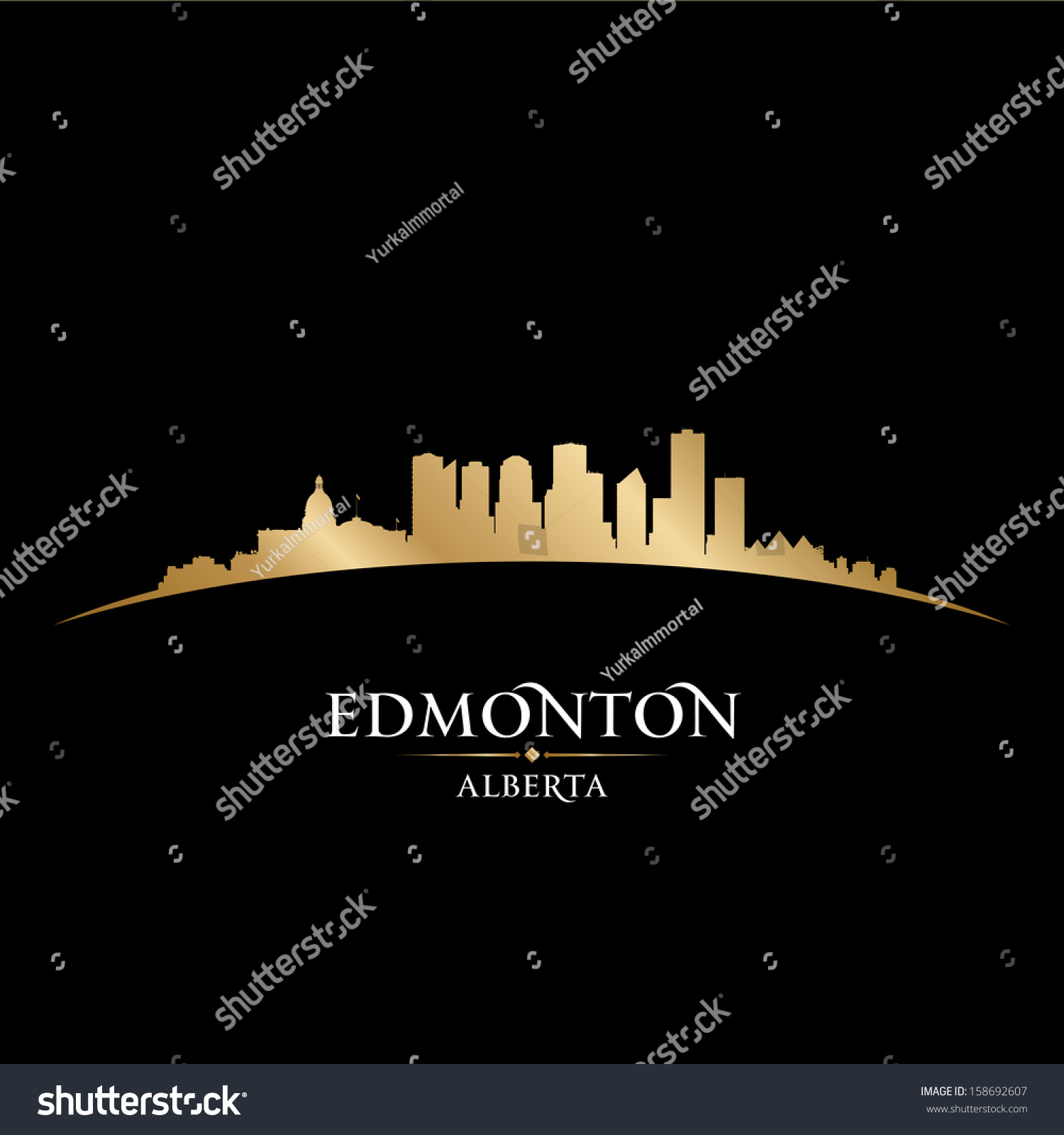 Edmonton Alberta Canada City Skyline Silhouette Stock Vector (Royalty ...