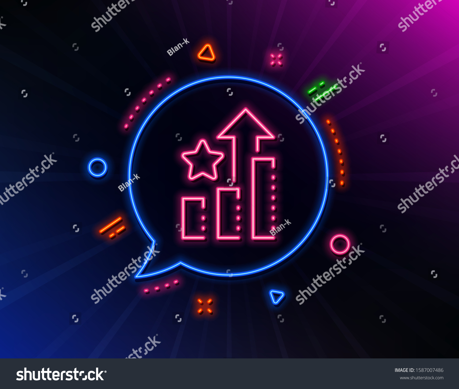 Ranking Star Line Icon Neon Laser Stock Vector (Royalty Free ...