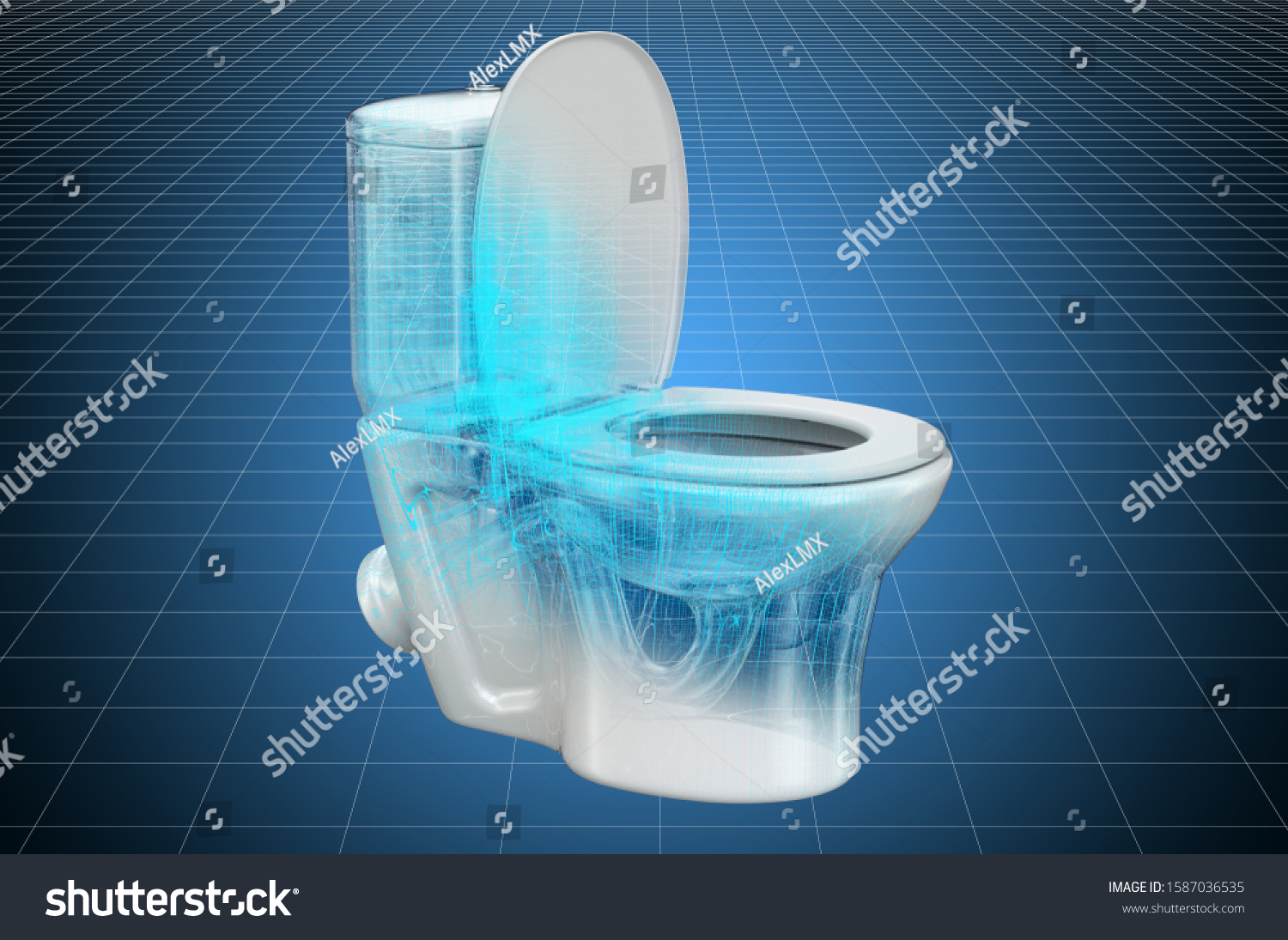 Visualization 3d Cad Model Toilet Bowl Stock Illustration 1587036535 ...