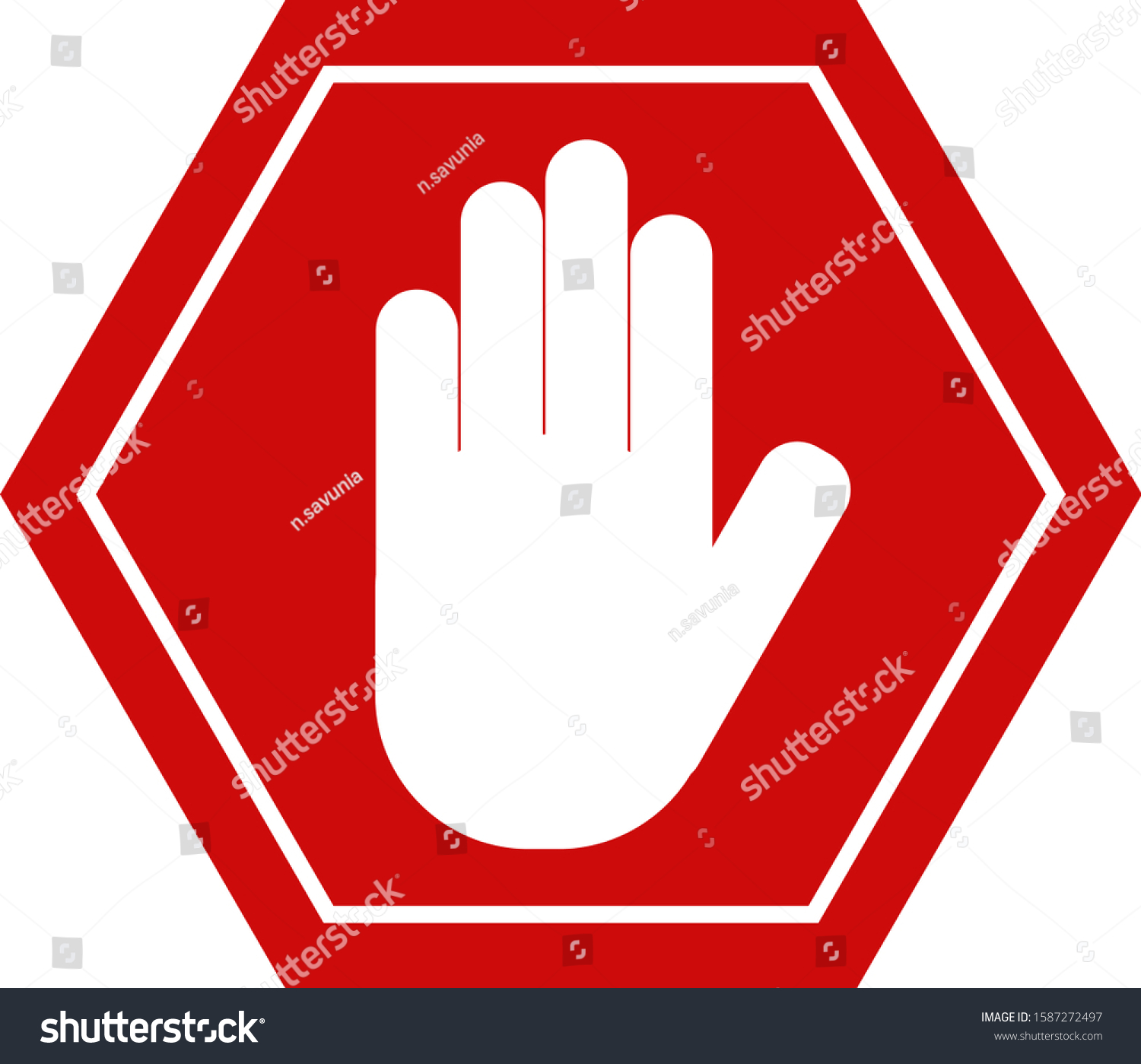 Red Stop Hand Sign Web Icon Stock Vector (royalty Free) 1587272497 