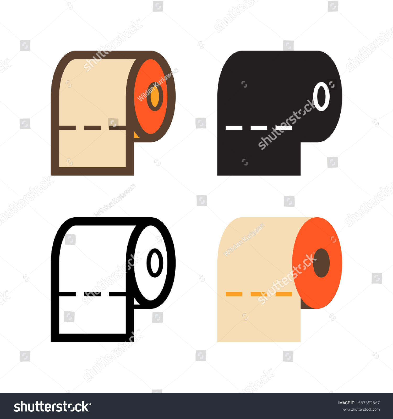 Paper Toilet Logo Icon Design Four Stock Vector (Royalty Free ...