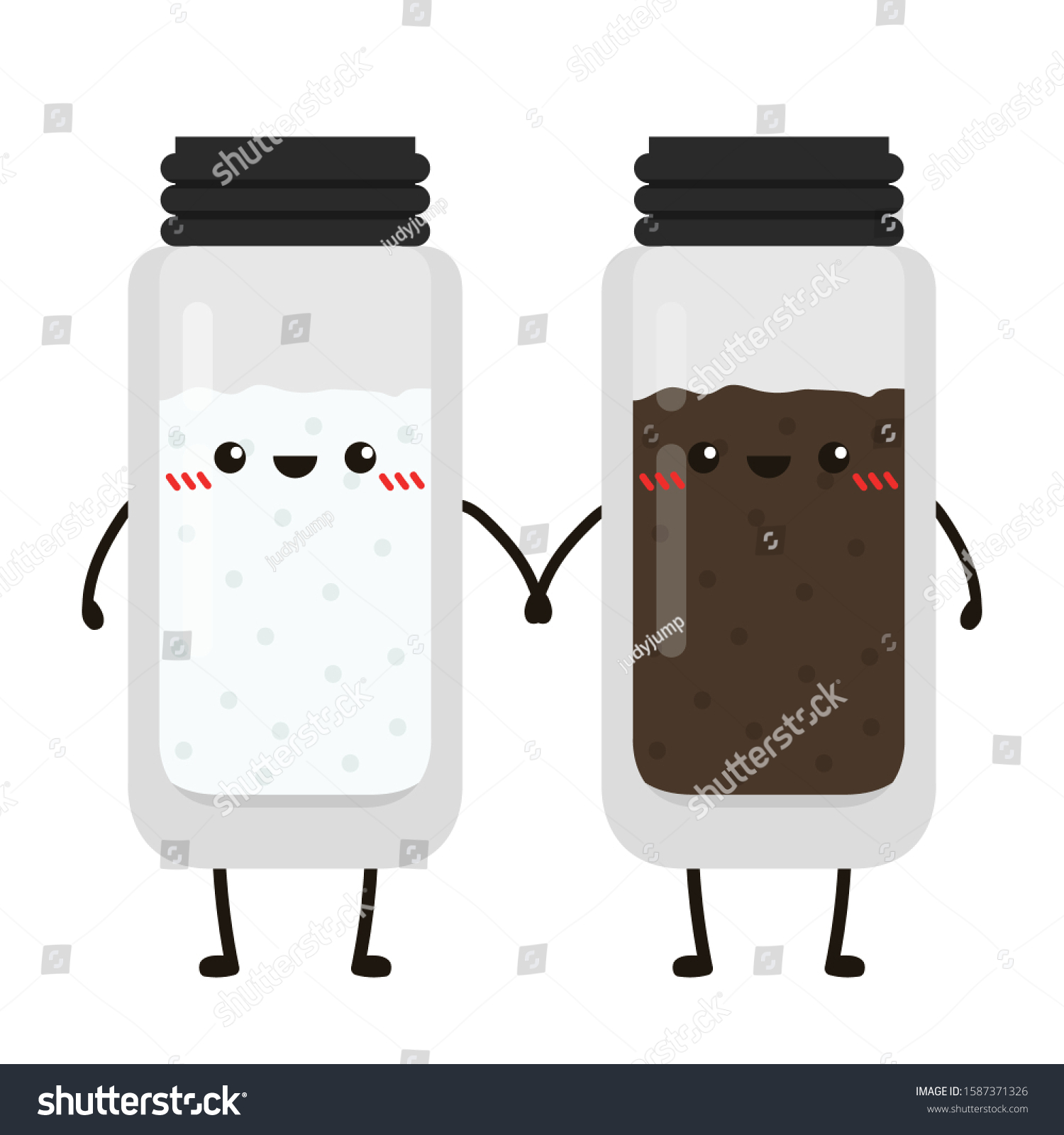 Salt Pepper Character Salt Pepper Vector Stock Vector (Royalty Free ...