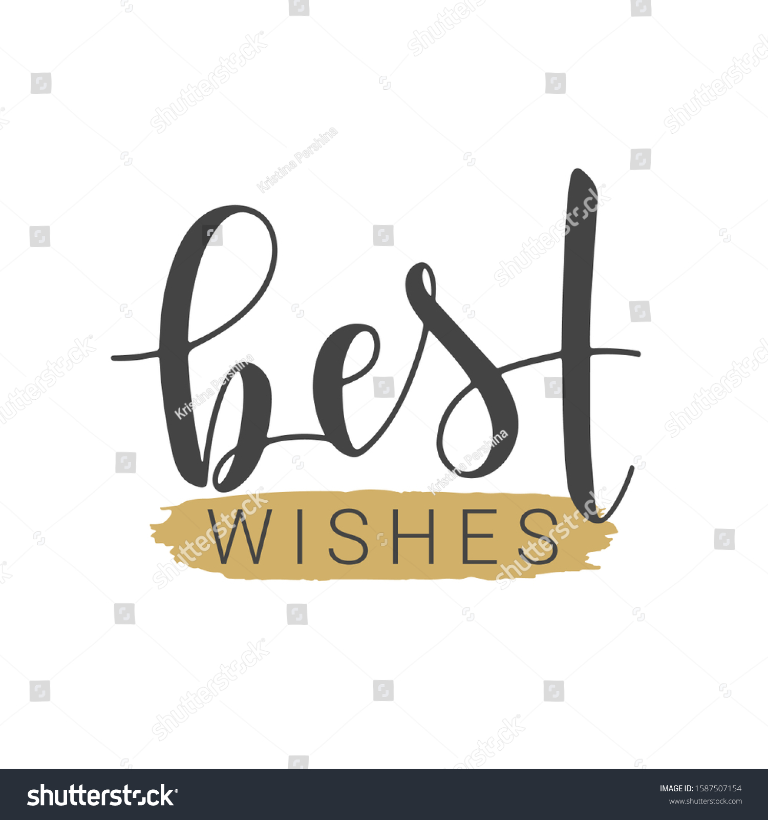 Vector Illustration Handwritten Lettering Best Wishes Stock Vector ...