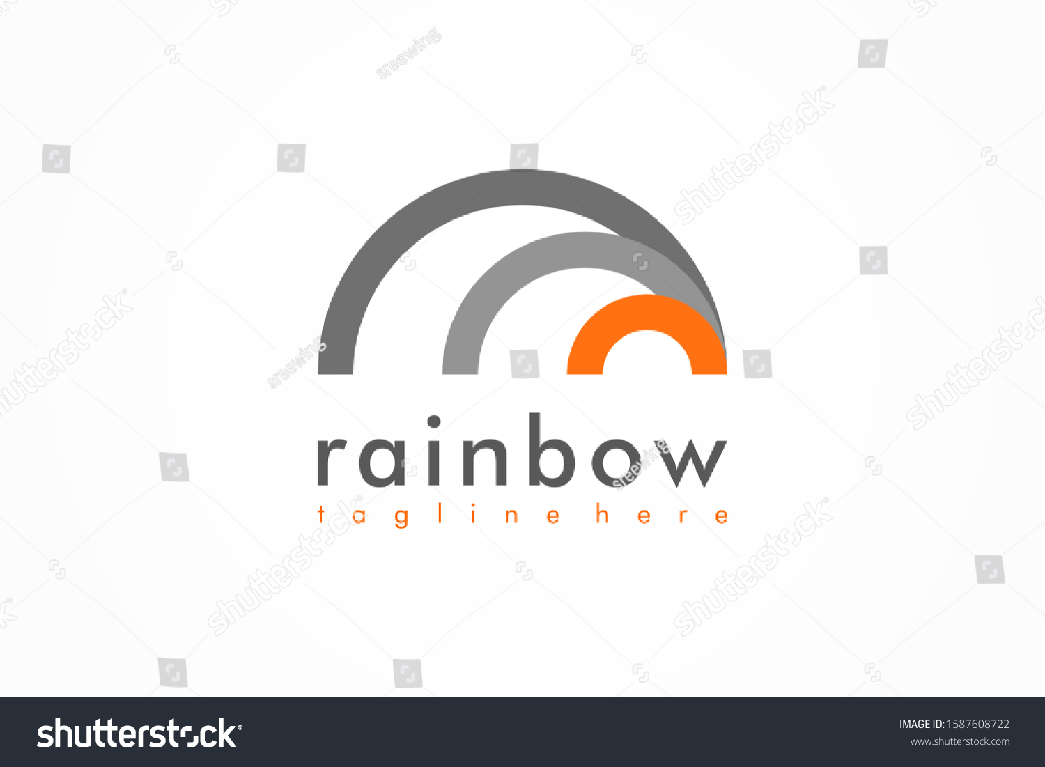 Rainbow Logo Isolated On White Background Stock Vector (Royalty Free ...