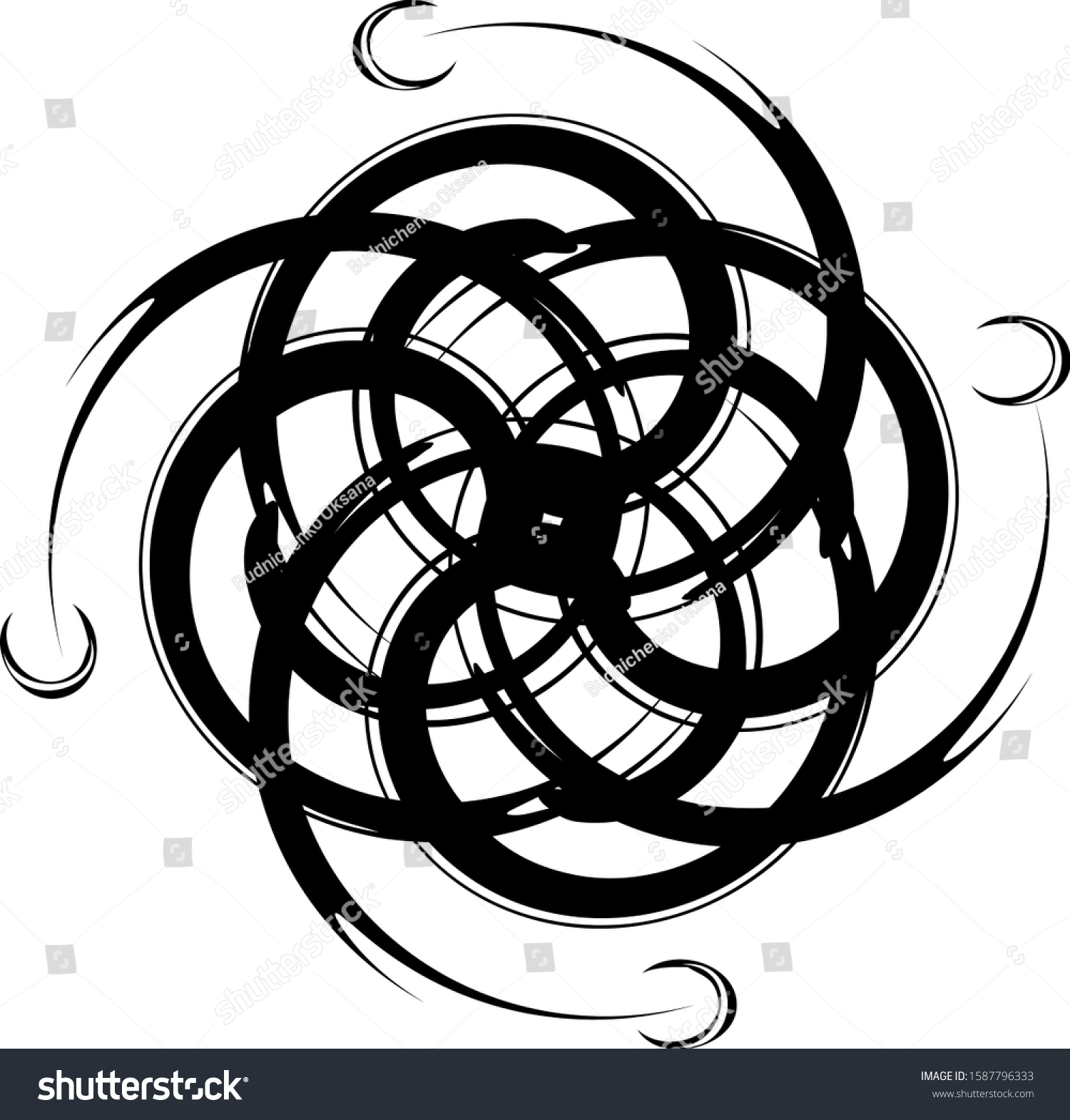 Tattoo Ideas Abstract Drawing Four Moons Stock Vector (Royalty Free ...