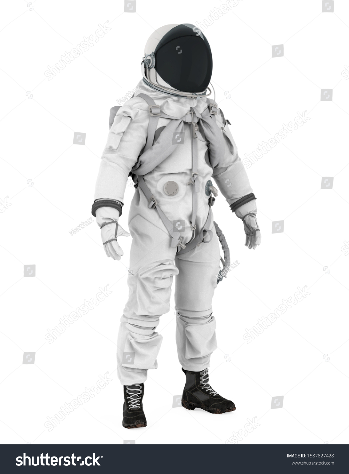 Astronaut Isolated On White Background 3d Stock Illustration 1587827428 ...