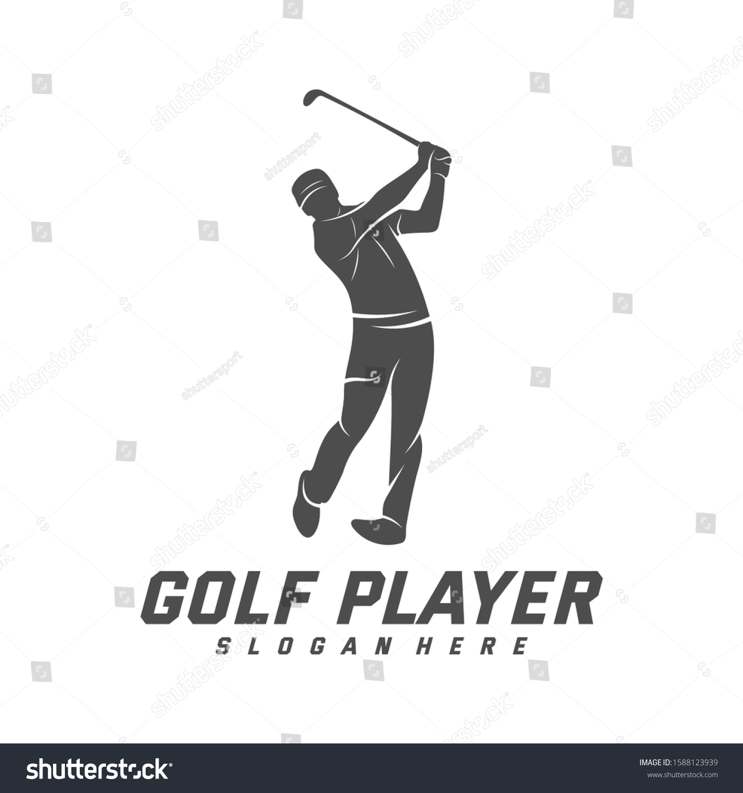 Golf Player Logo Design Vector Template Stock Vector (Royalty Free ...