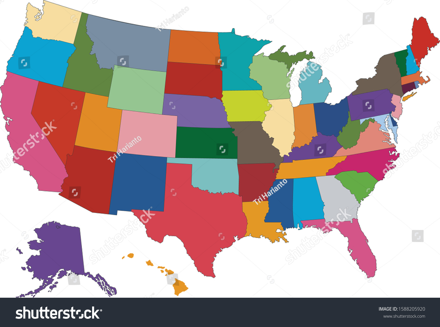 map-continental-united-states-colorful-states-stock-vector-royalty