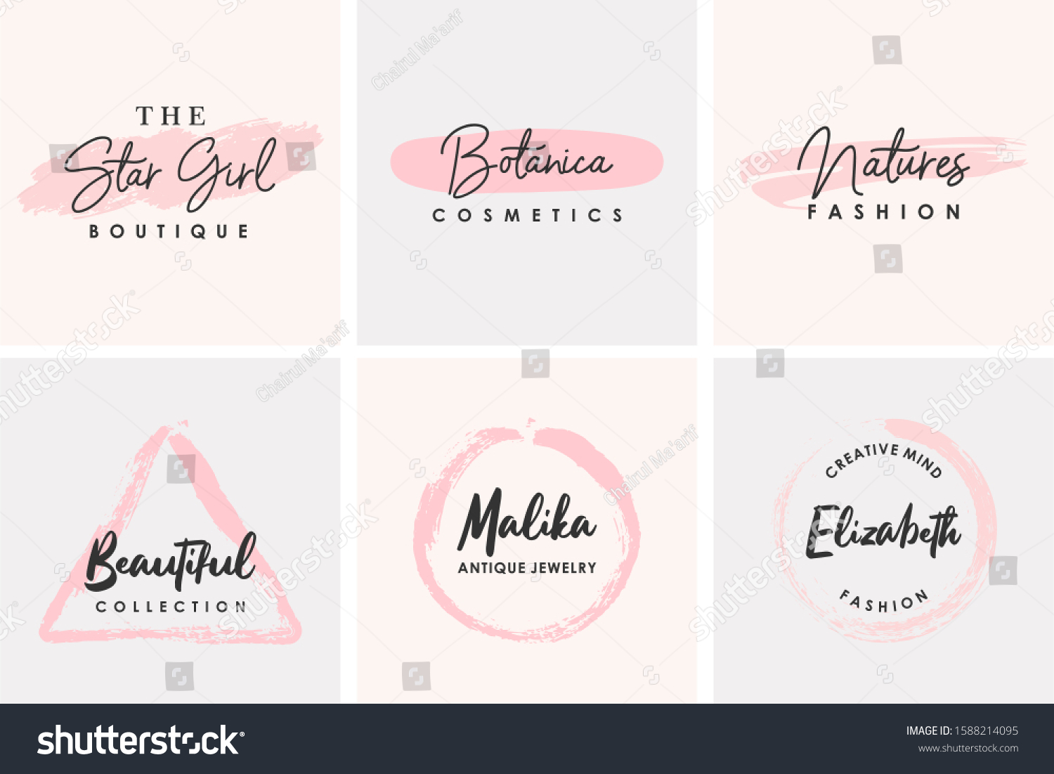 Feminine Logo Collection Design Template Stock Vector (royalty Free 