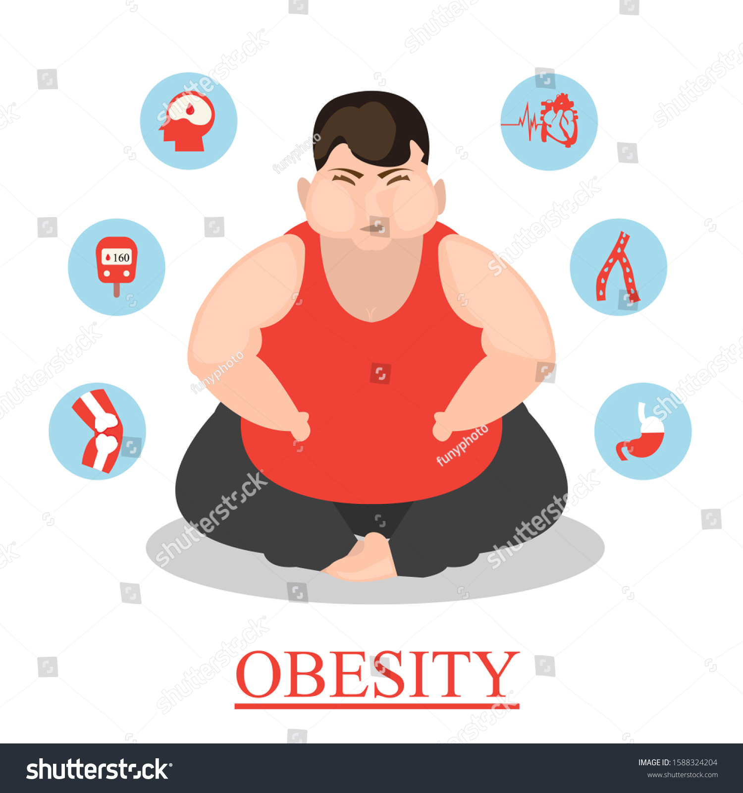 Infographic Cartoon Obesity Poster Template Effect Stock Illustration ...