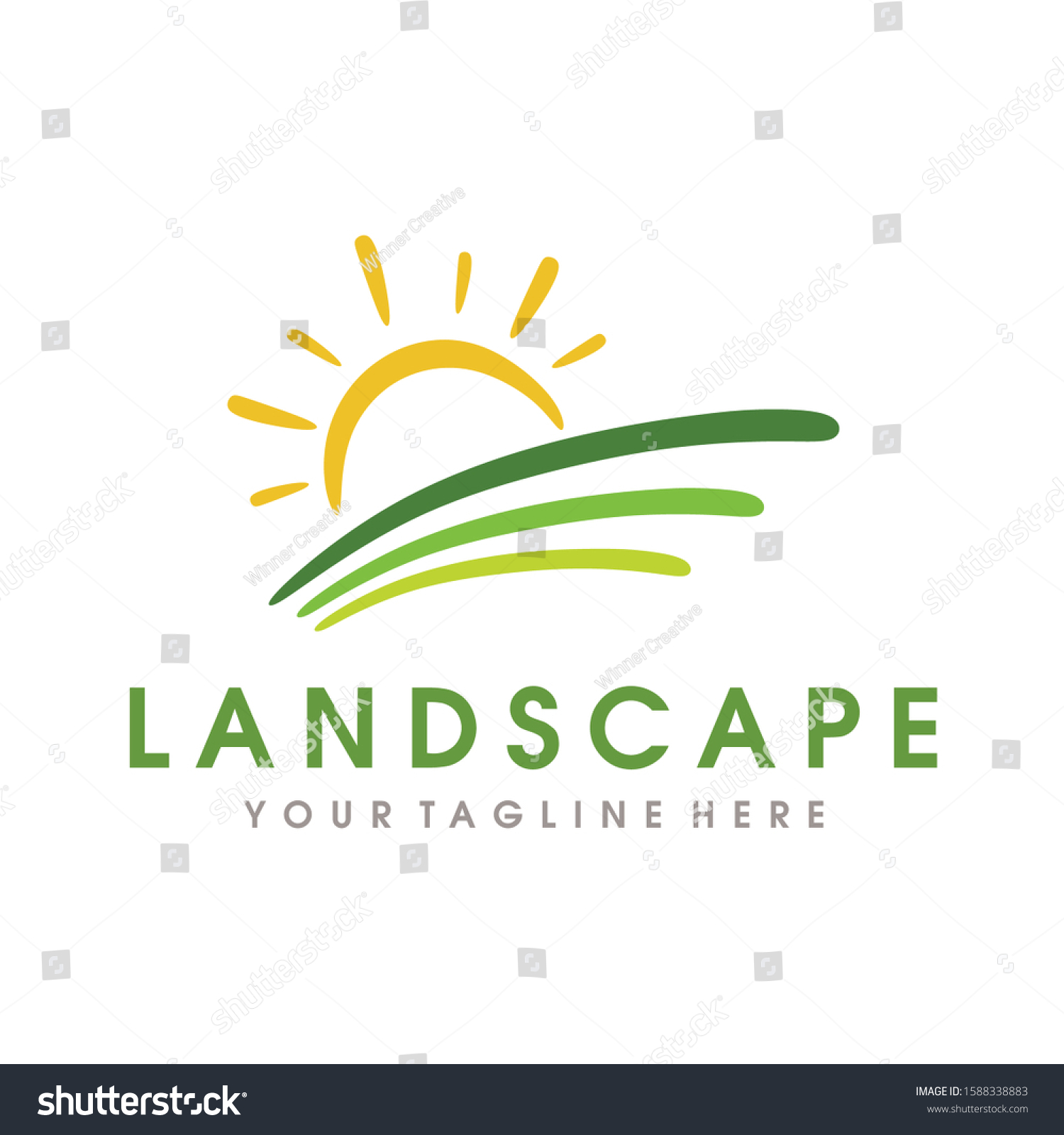 Landscape Hills Logo Farm Logo Mountain Stock Vector (Royalty Free ...