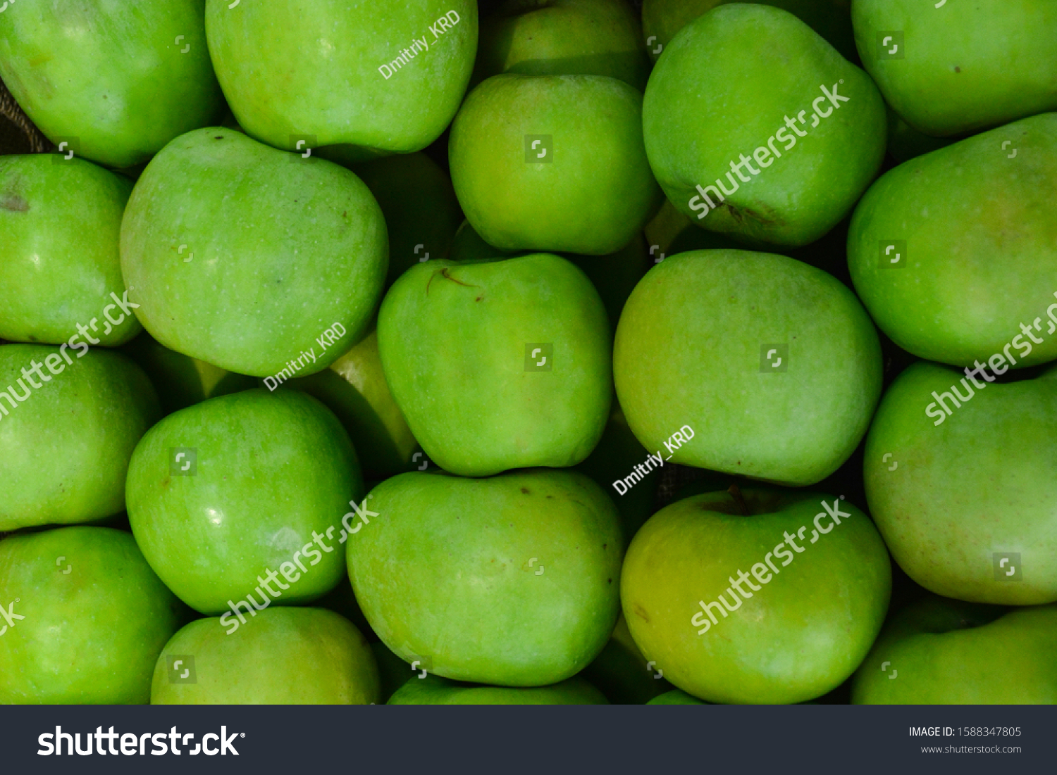 Green Delicious Apples Box Supermarket Apple Stock Photo 1588347805 ...