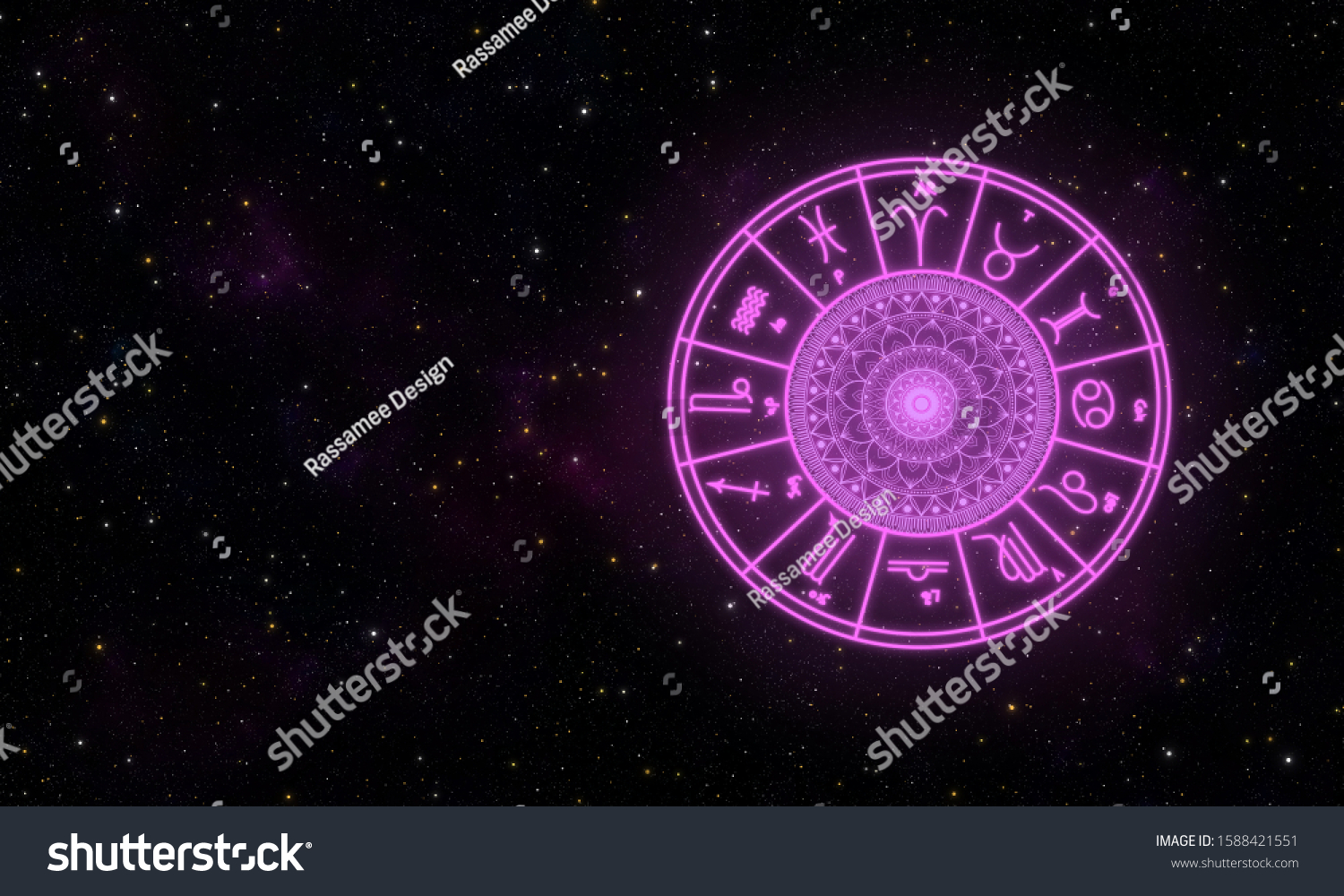 Astro Chart On Galaxy Design Background Stock Illustration 1588421551