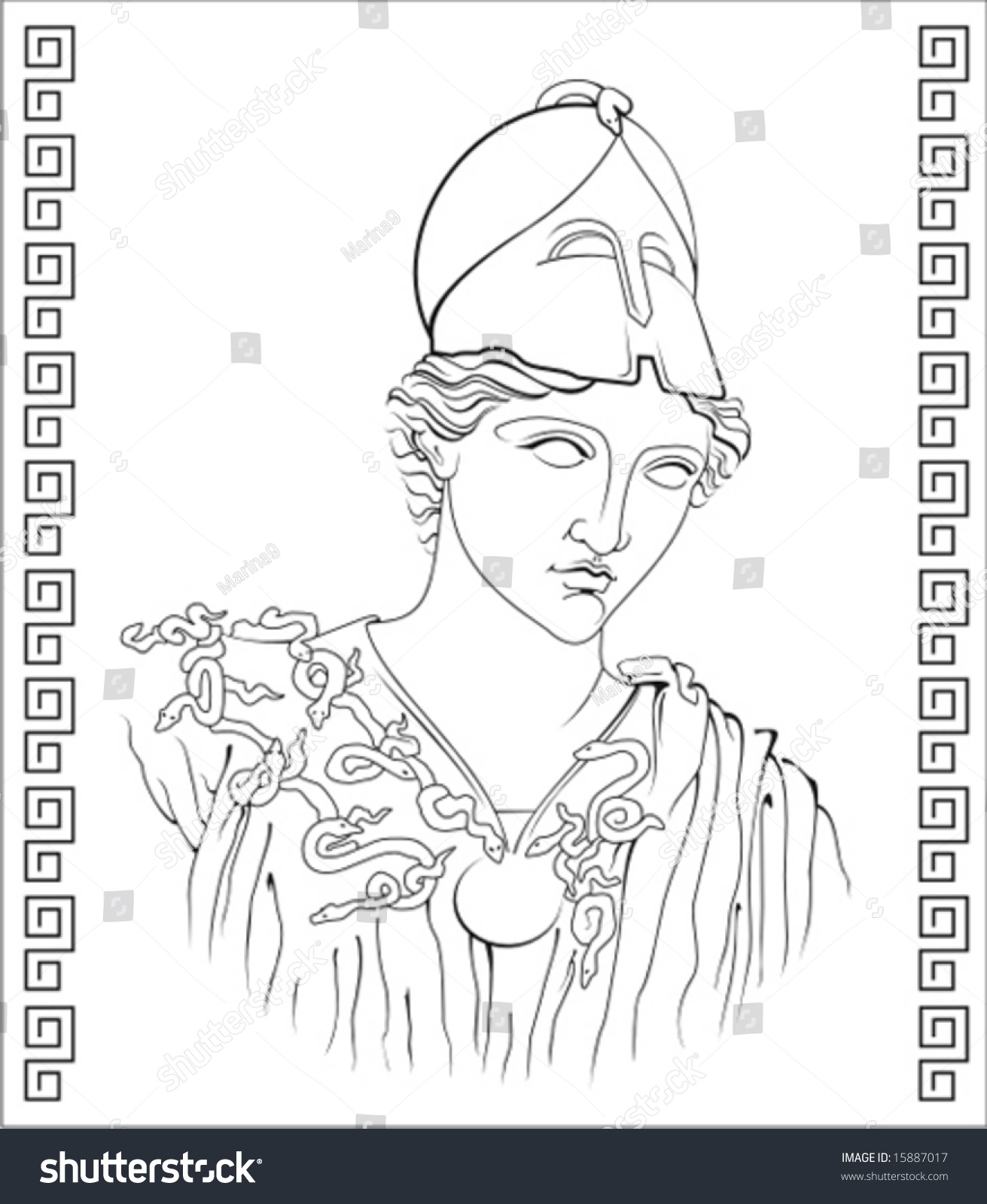 Vector Illustration Ancient Greek Goddess Stock Vector (Royalty Free ...