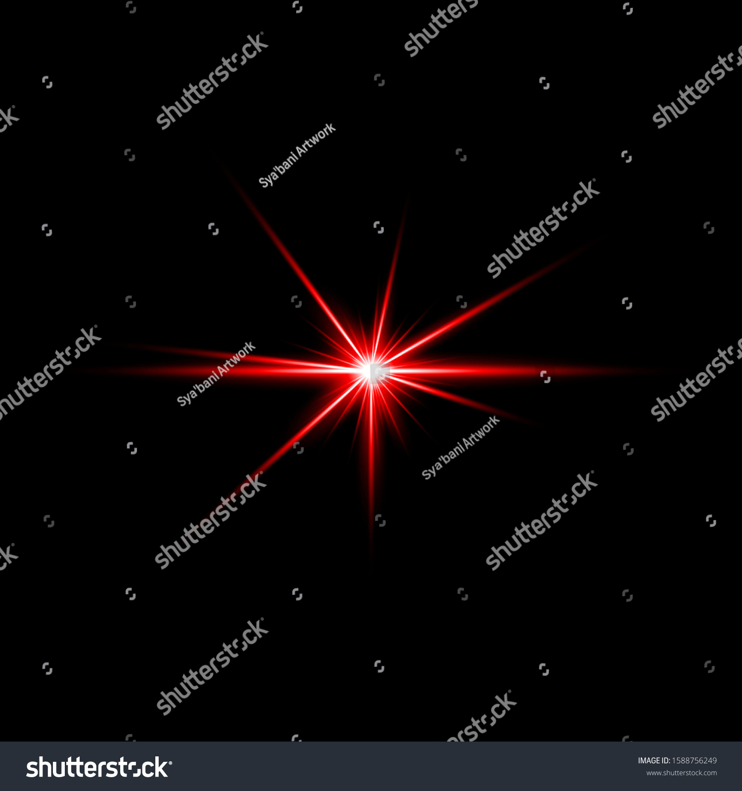 Lens Flare Red Light Effect Illuminated Stock Vector (Royalty Free ...