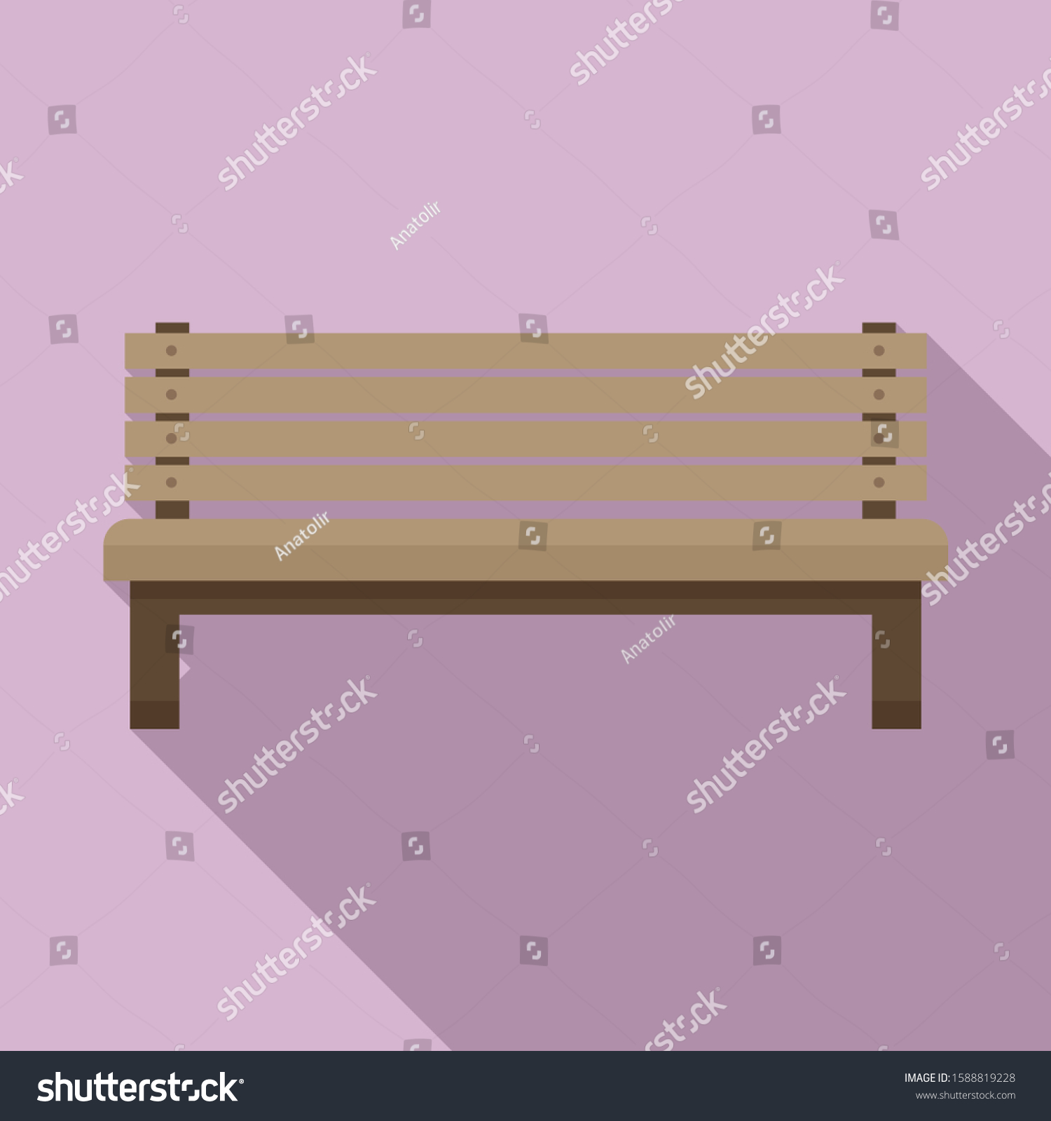 Park Bench Icon Flat Illustration Park Stock Vector Royalty Free 1588819228 Shutterstock 0996