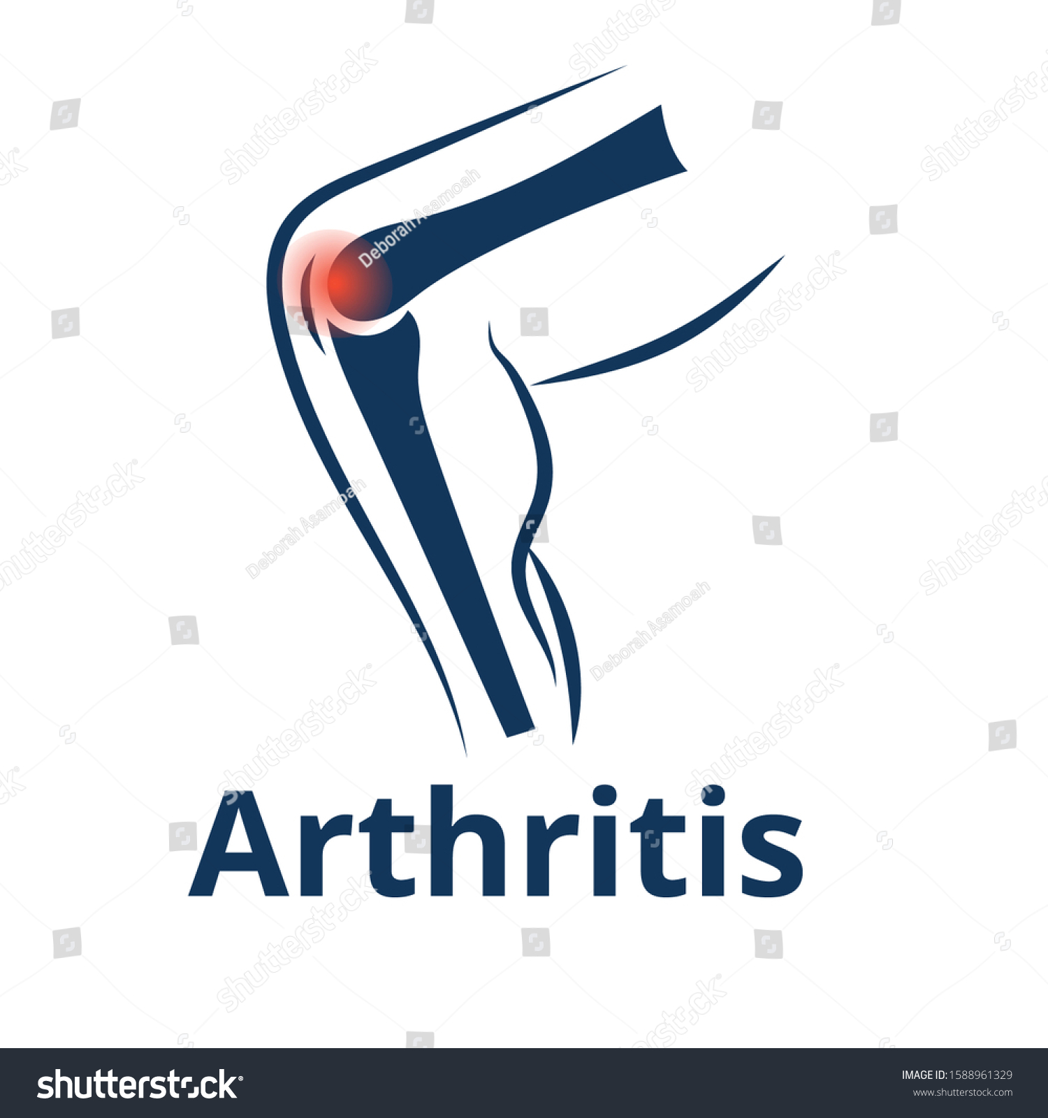 Knee Arthritis Vector Icon Illustration Bended Stock Vector (Royalty ...