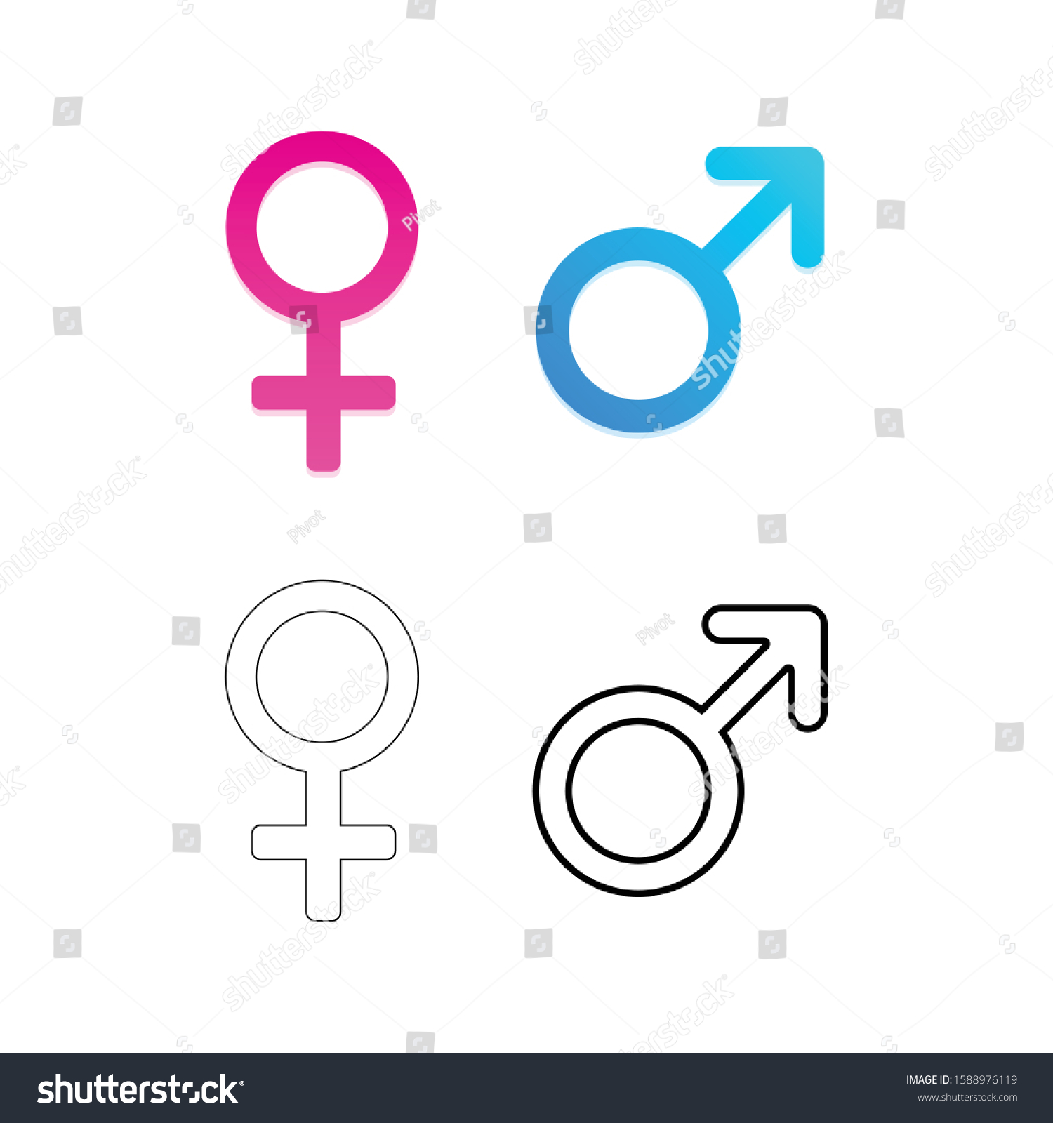 Heterosexual Gender Symbol Icon Vector Male Stock Vector (Royalty Free ...