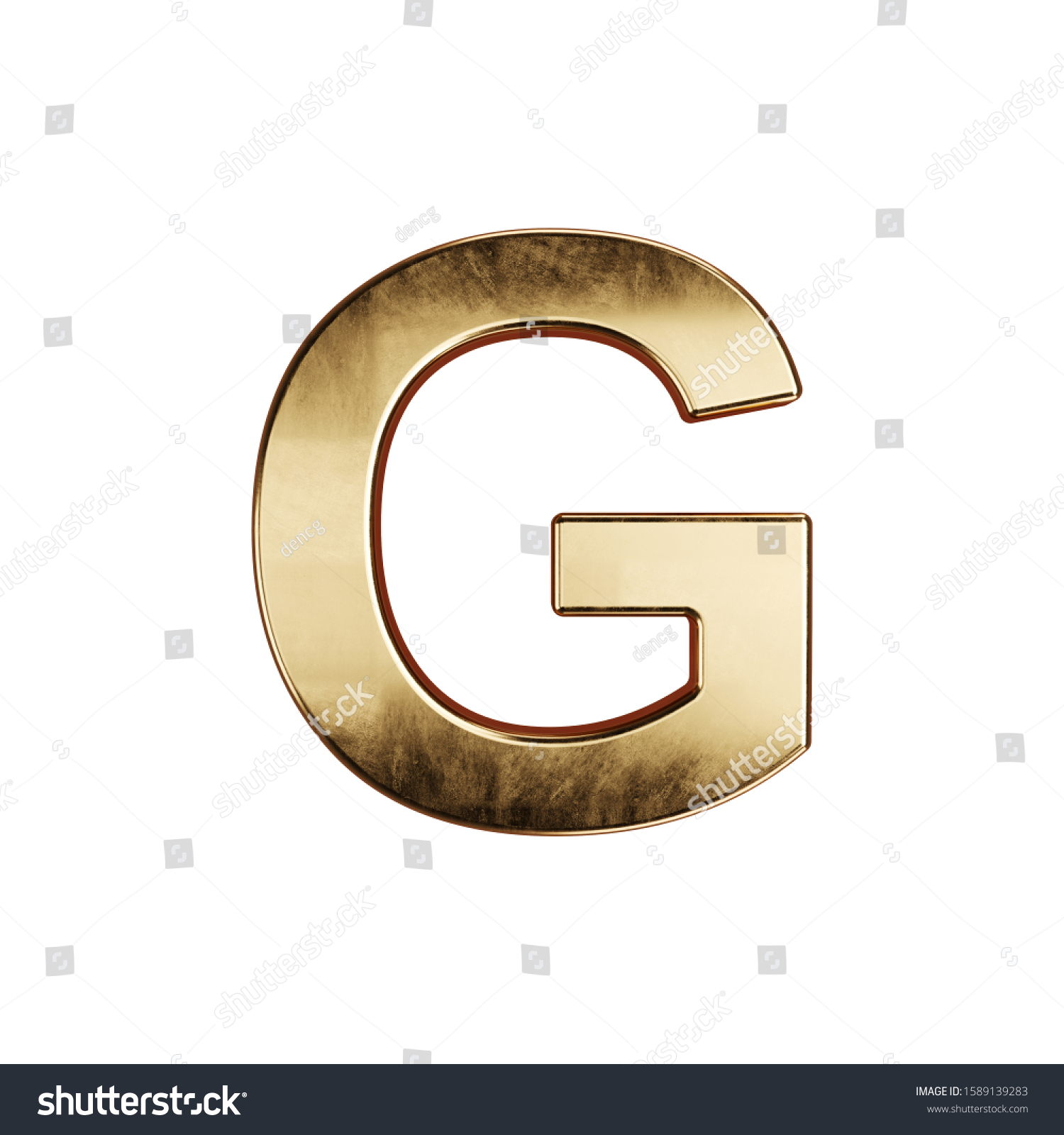 3d Render Golden Alphabet Letter Simbol Stock Illustration 1589139283 ...