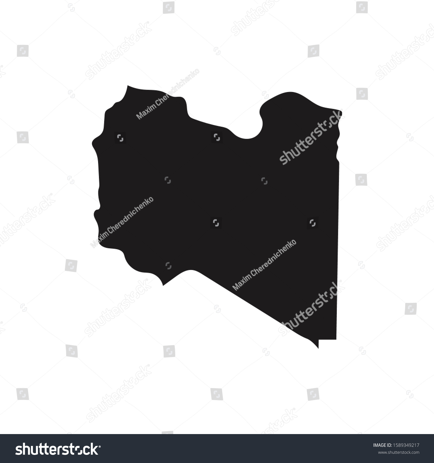 Libya Map Silhouette Country Africa Map Stock Vector (Royalty Free ...