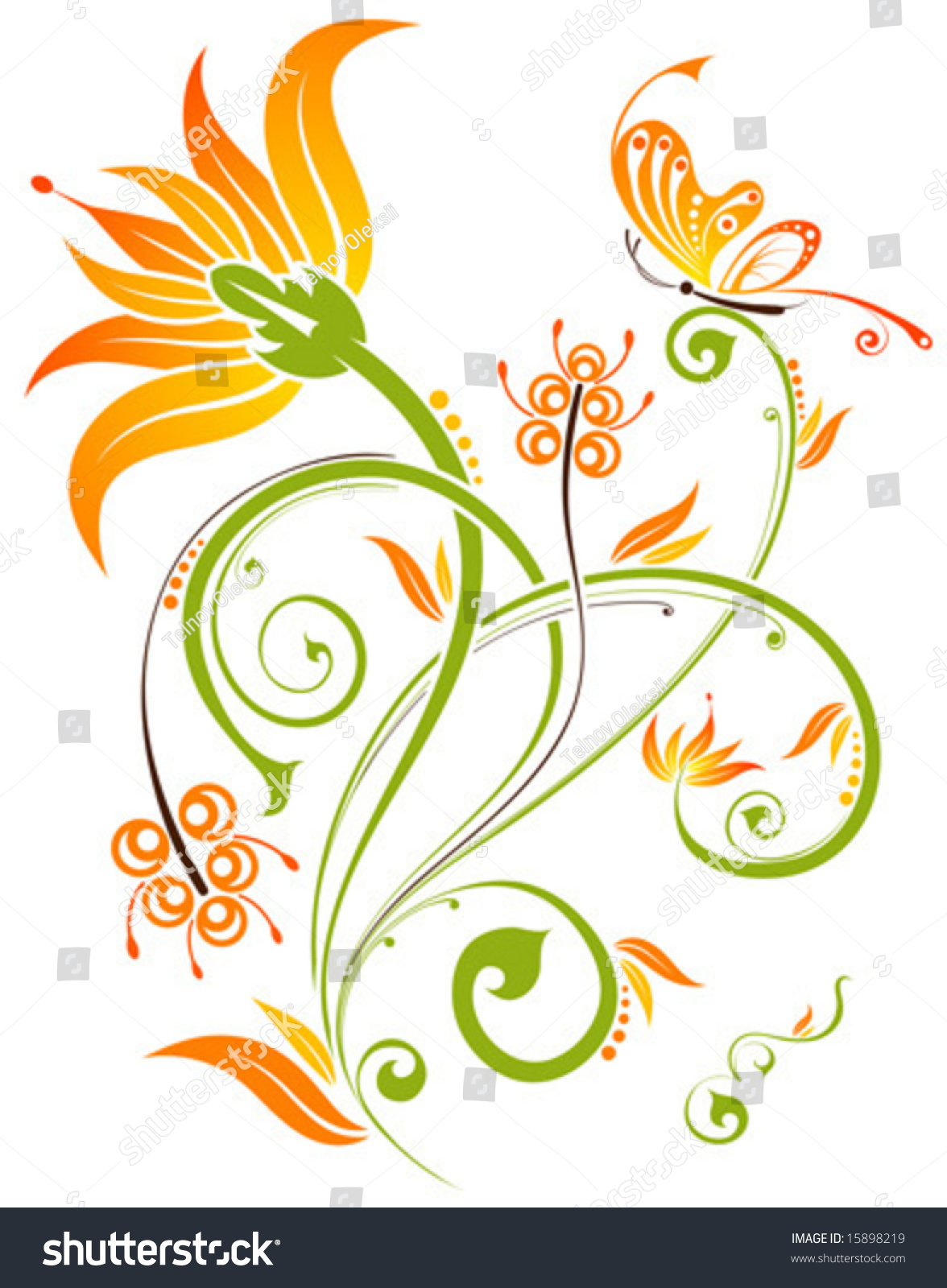 Flower Background Butterfly Element Design Vector Stock Vector Royalty Free 15898219 6846