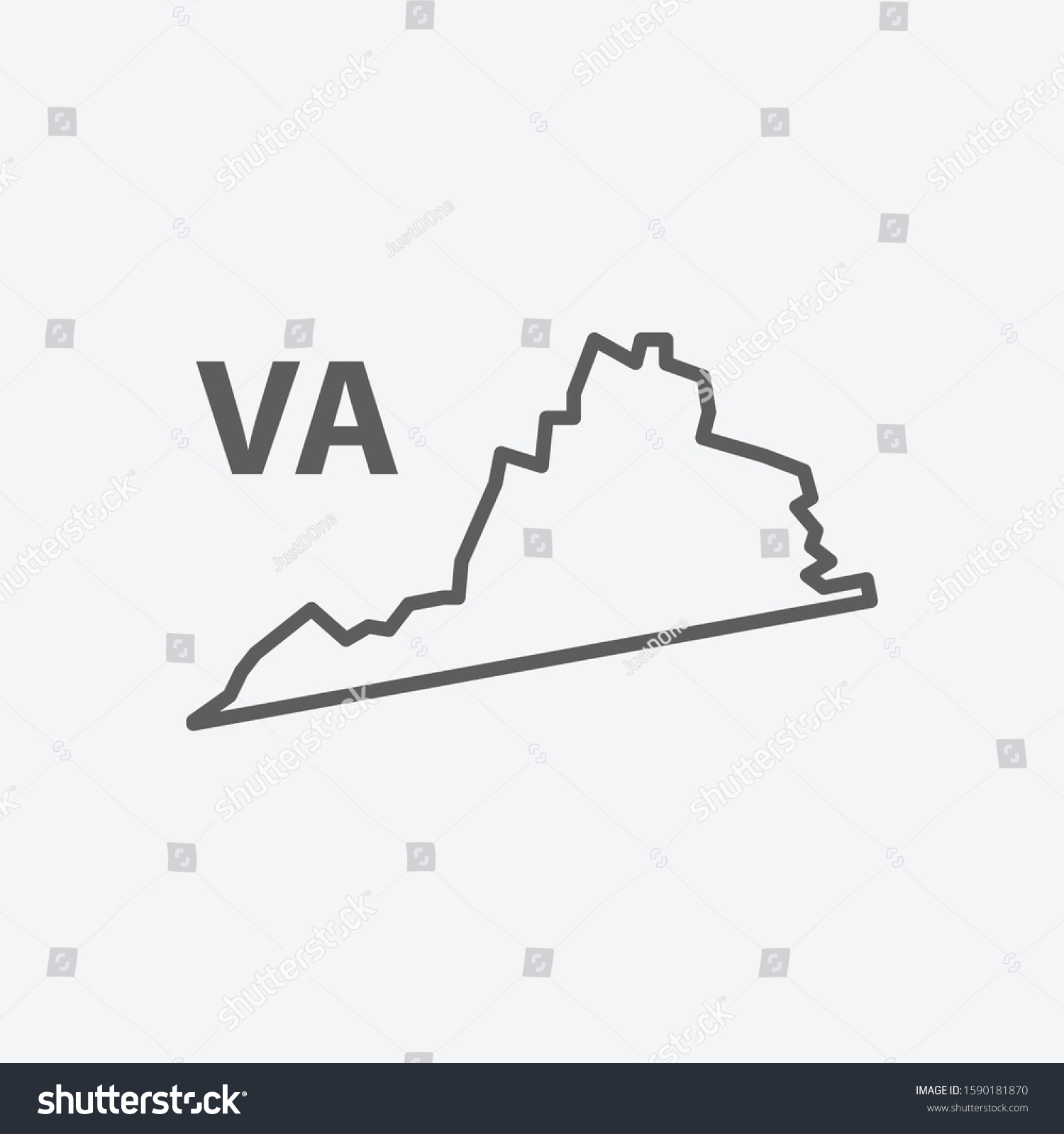 Virginia Icon Line Symbol Isolated Vector Stock Vector Royalty Free