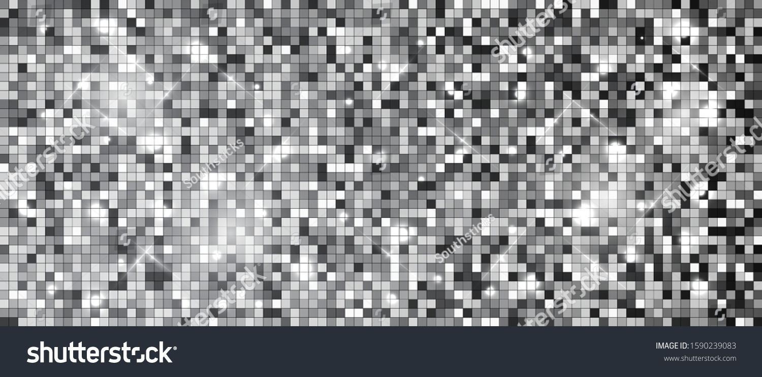 Metallicsilver Mosaics Vector Silver Disco Lights Stock Vector Royalty