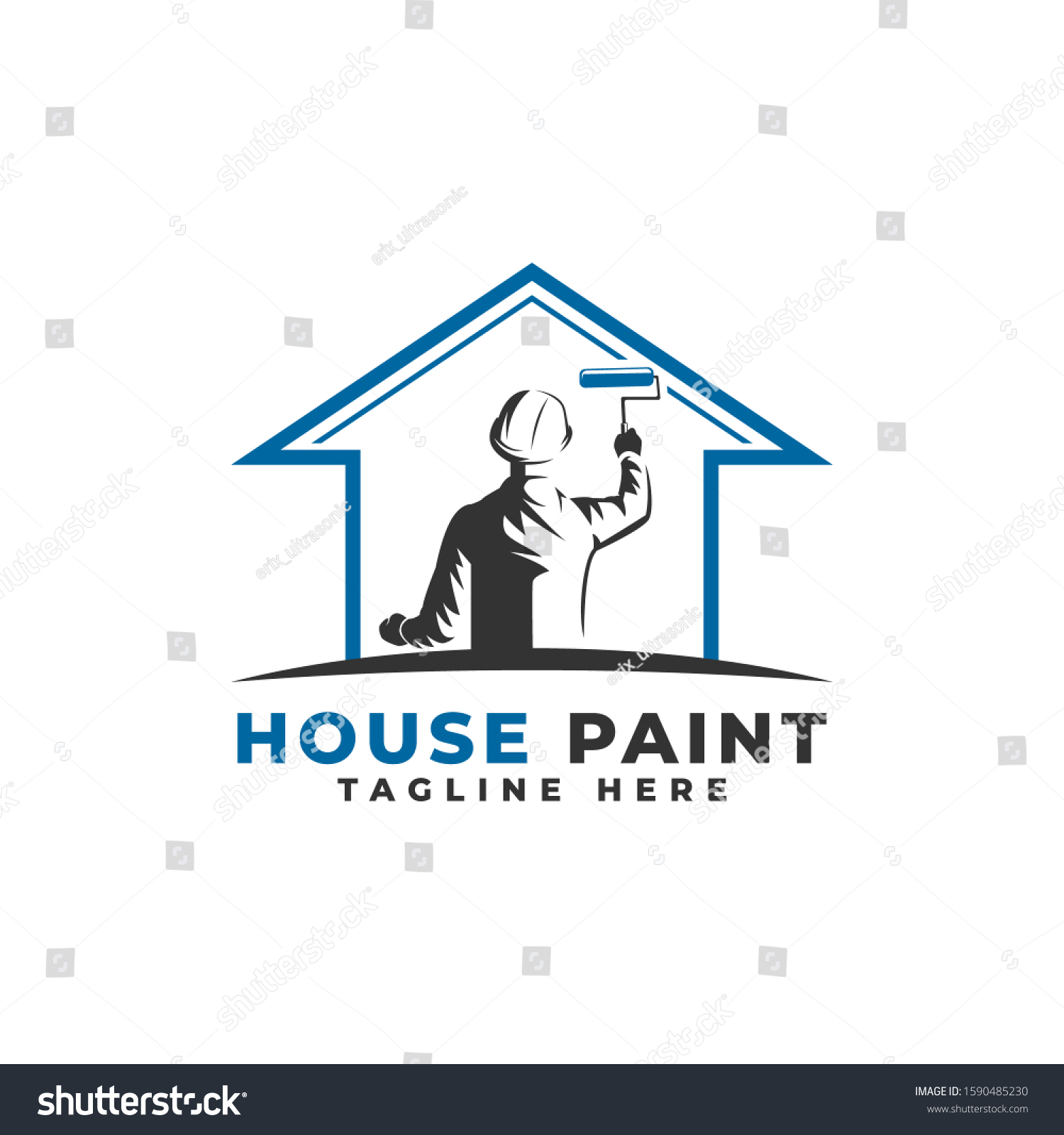 House Painting Logo Vector Icon Illustration Stock Vector (Royalty Free ...