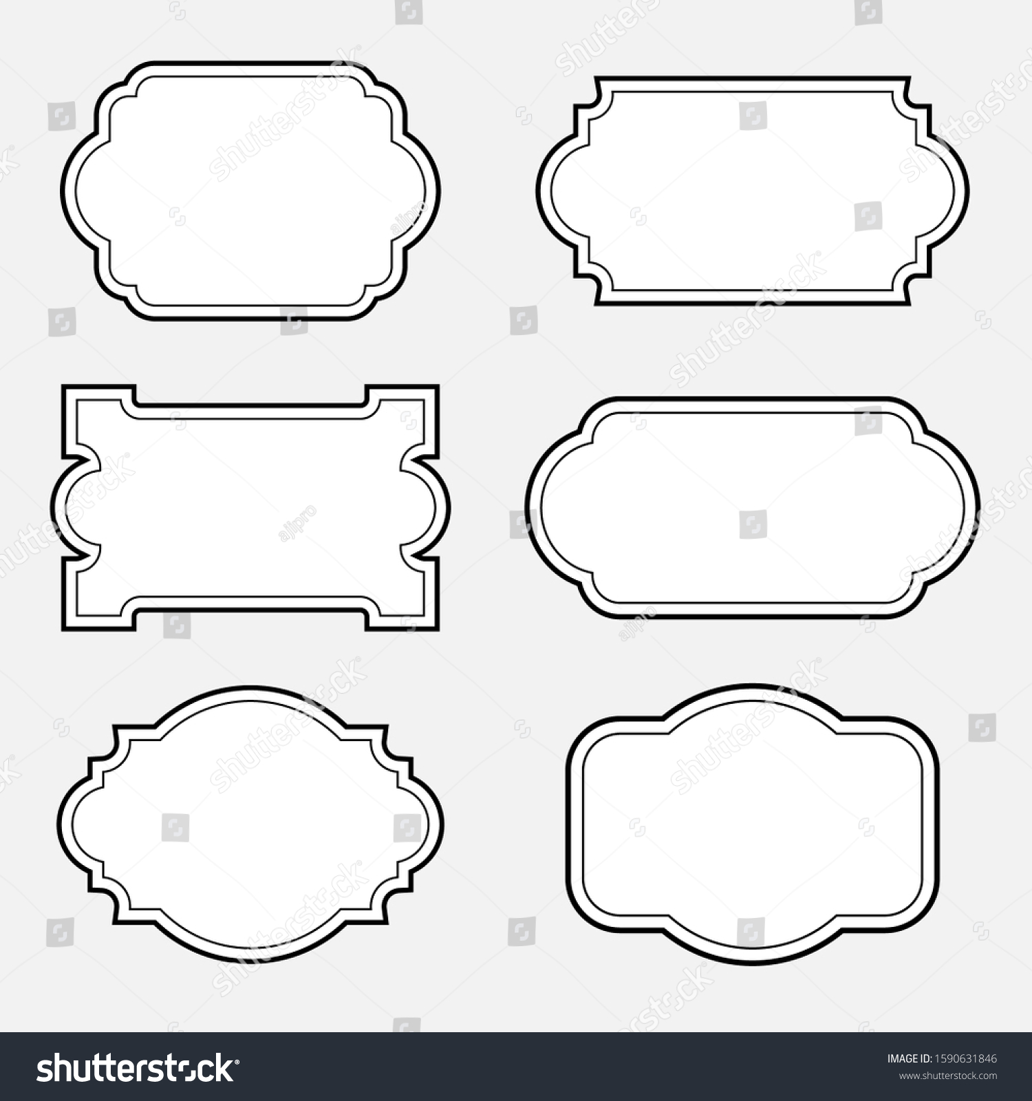 Borders Frames Collection Vector Stock Vector (Royalty Free) 1590631846 ...