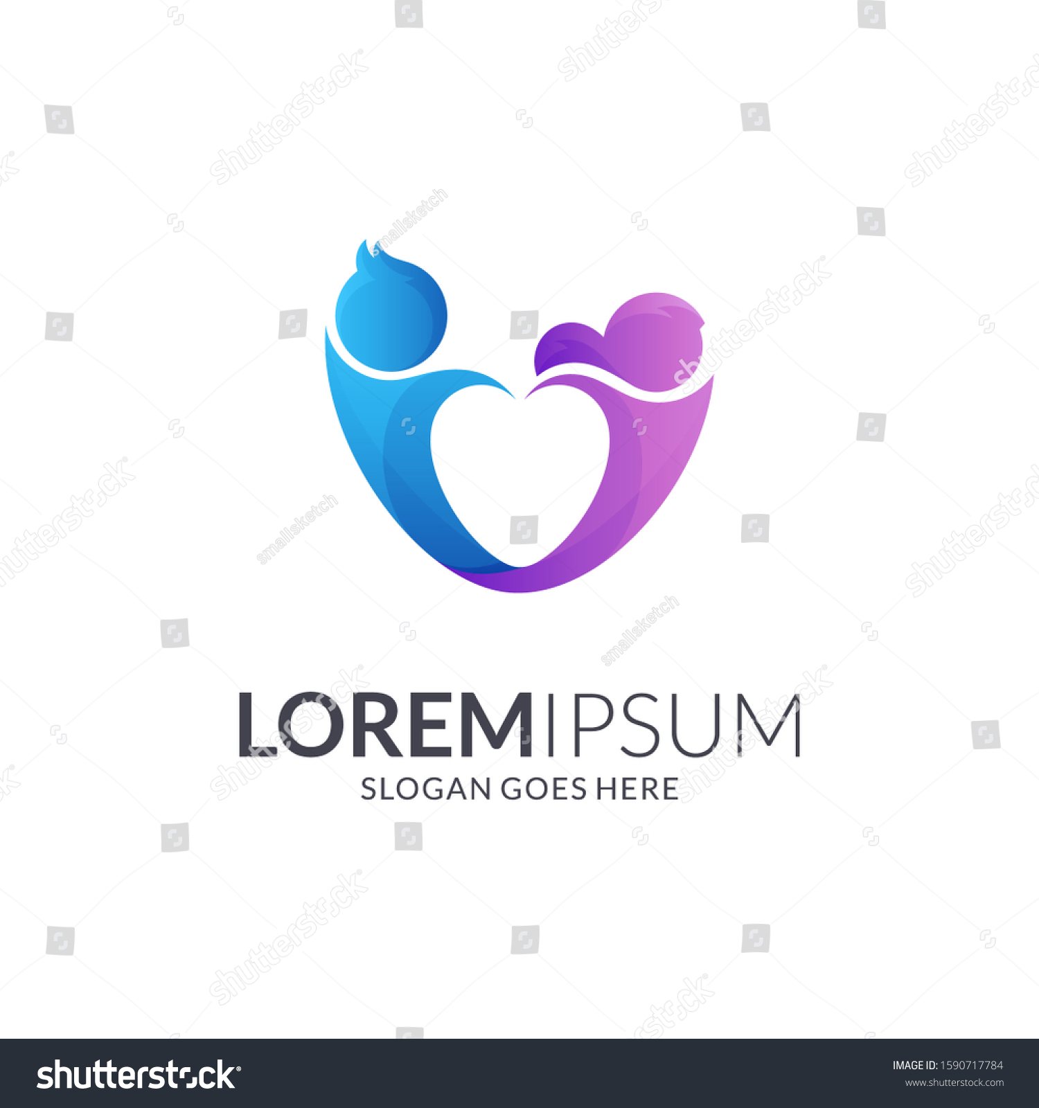 Children Love Care Logo Design Modern Stock Vector (Royalty Free ...