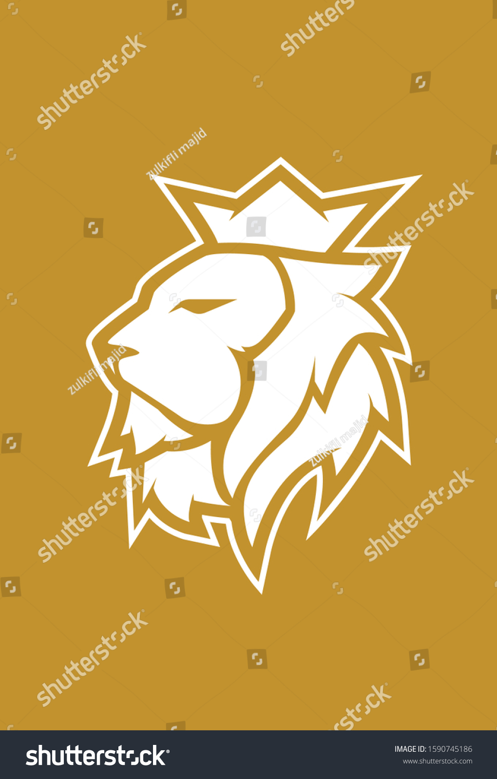 Lion Crown Logo Symbol Stock Vector (Royalty Free) 1590745186 ...