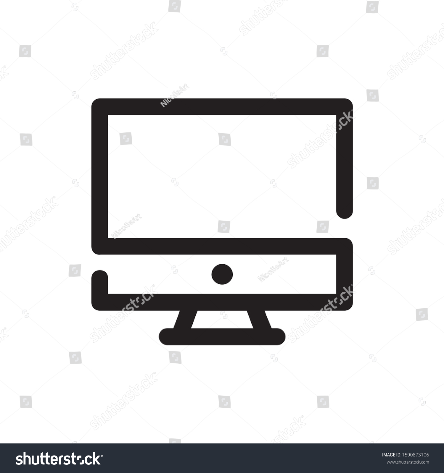 Computer Icon Vector Screen Monitor Icon Stock Vector (Royalty Free ...