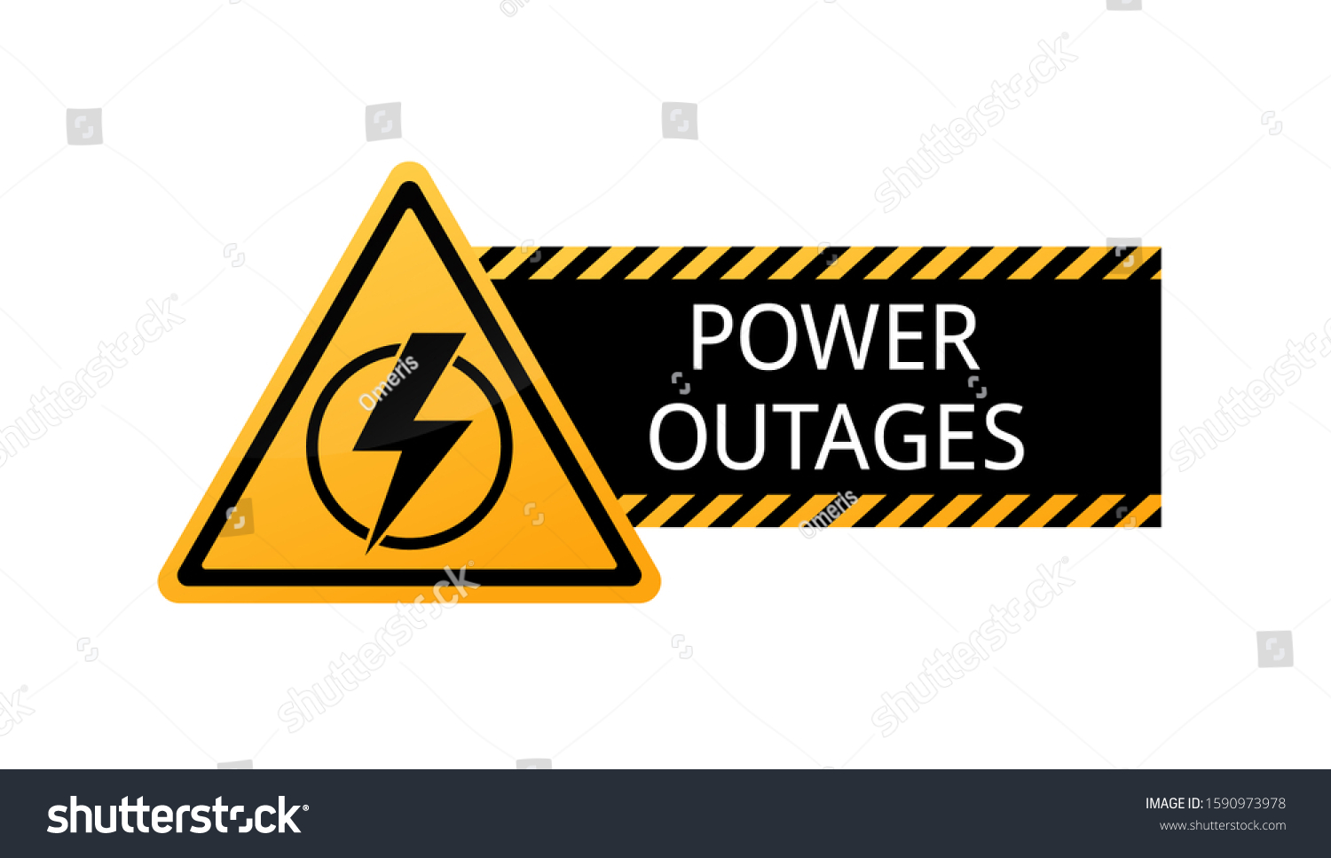 Power Outage Symbol Without Electricity Triangular Stock Illustration ...