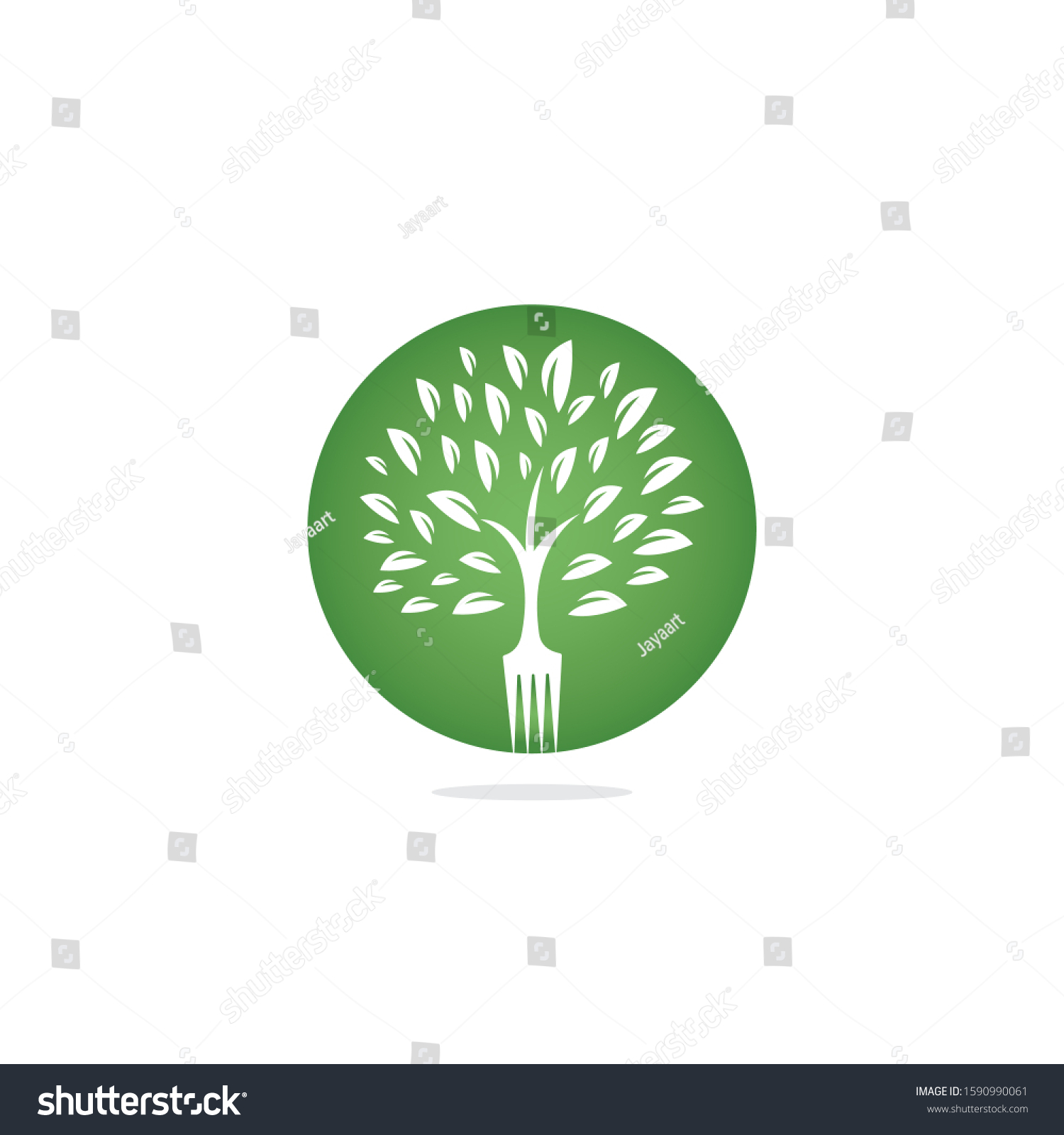 Fork Tree Logo Design Restaurant Cafe Stock Vector (Royalty Free ...