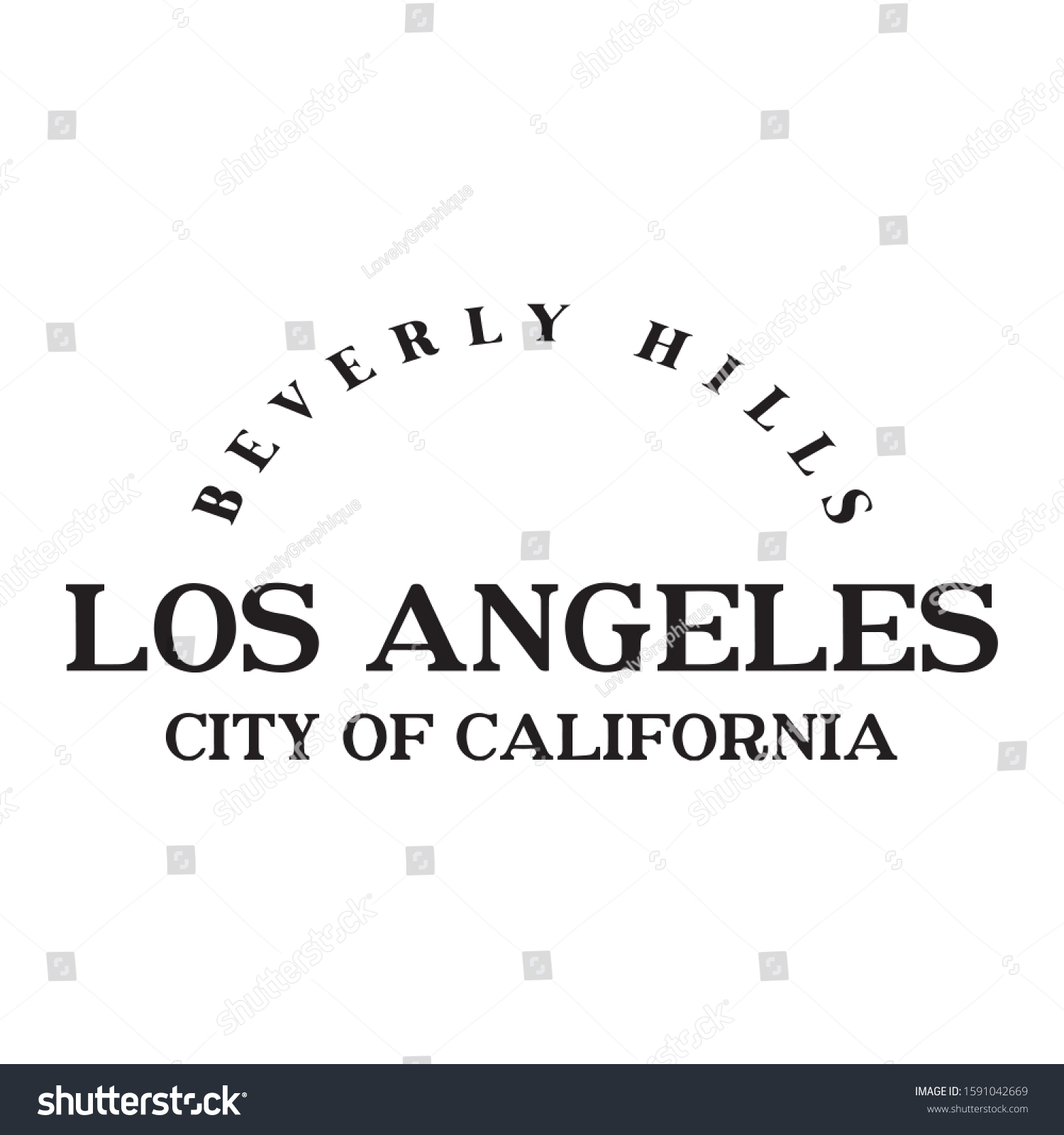 Beverly Hills Los Angeles Slogan Print Stock Vector Royalty Free