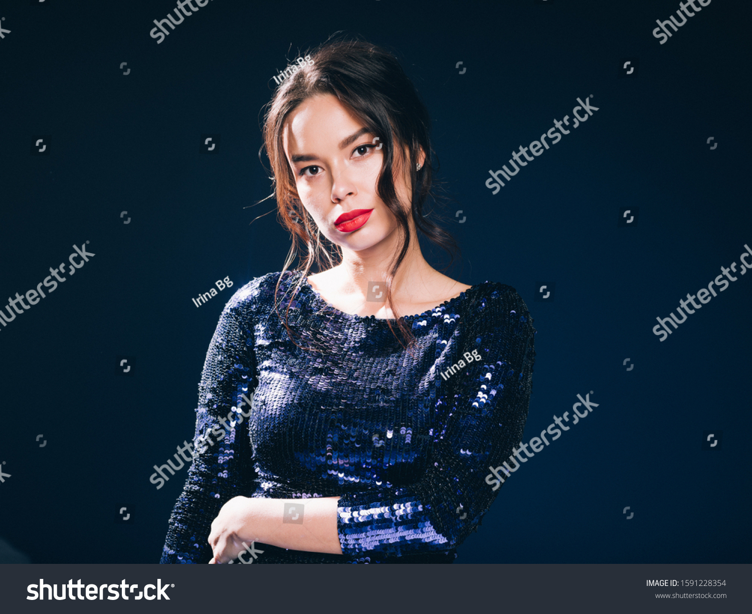 Woman Sequin Dress Night Club Concept Stock Photo Shutterstock